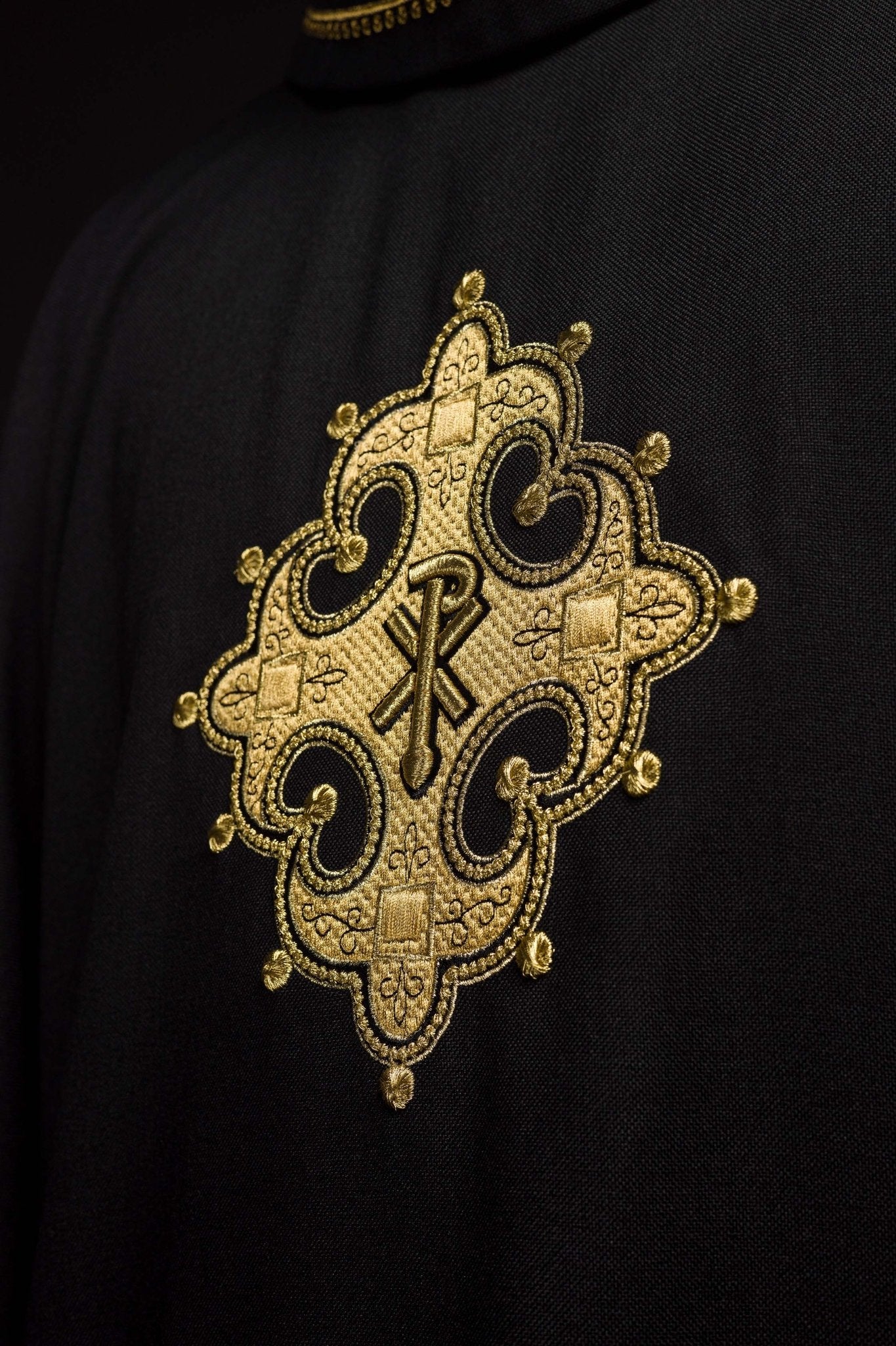 Black chasuble with gold PAX symbol - Image 4