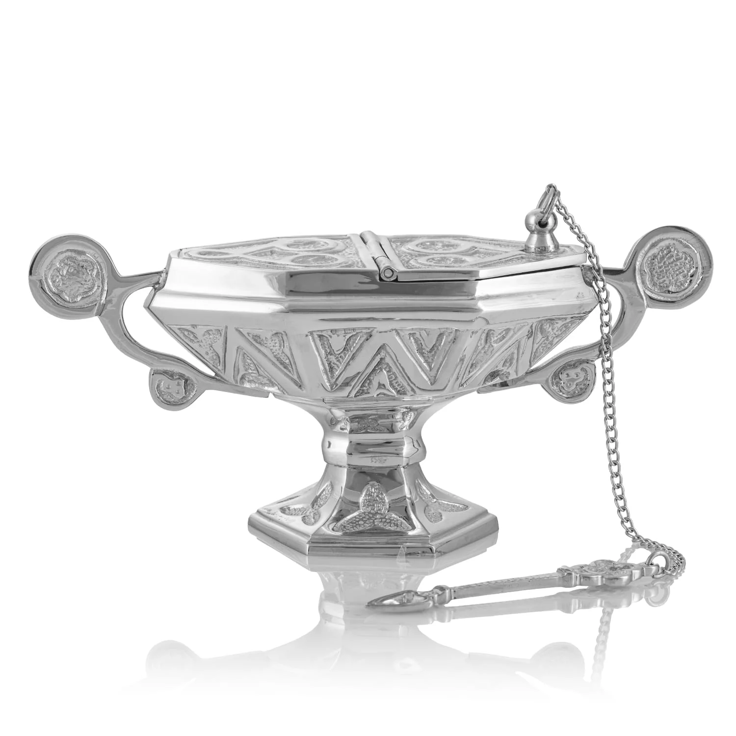 Boat with spoon - brass - nickel