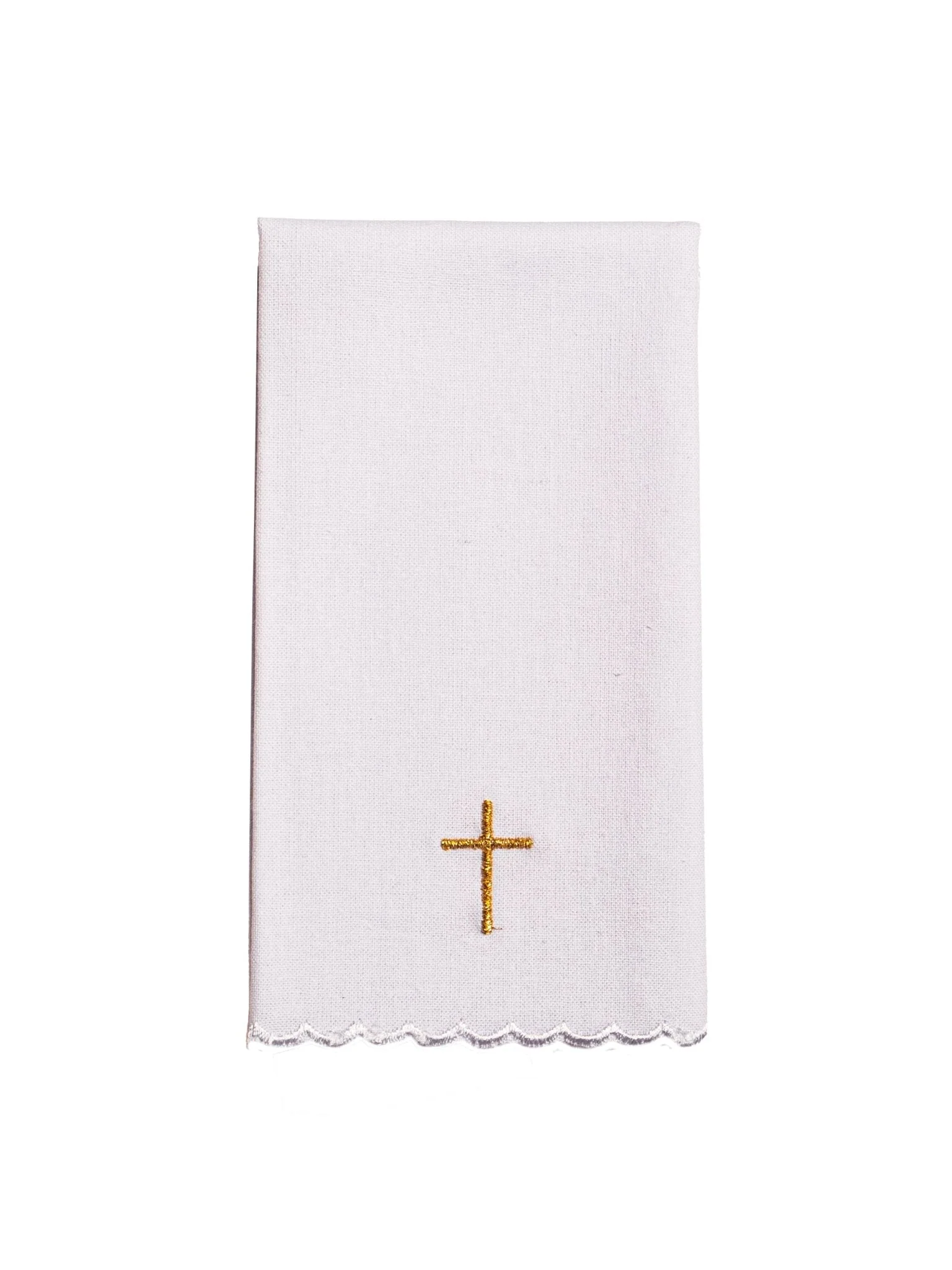 Chalice linens in green with silver cross - Image 4