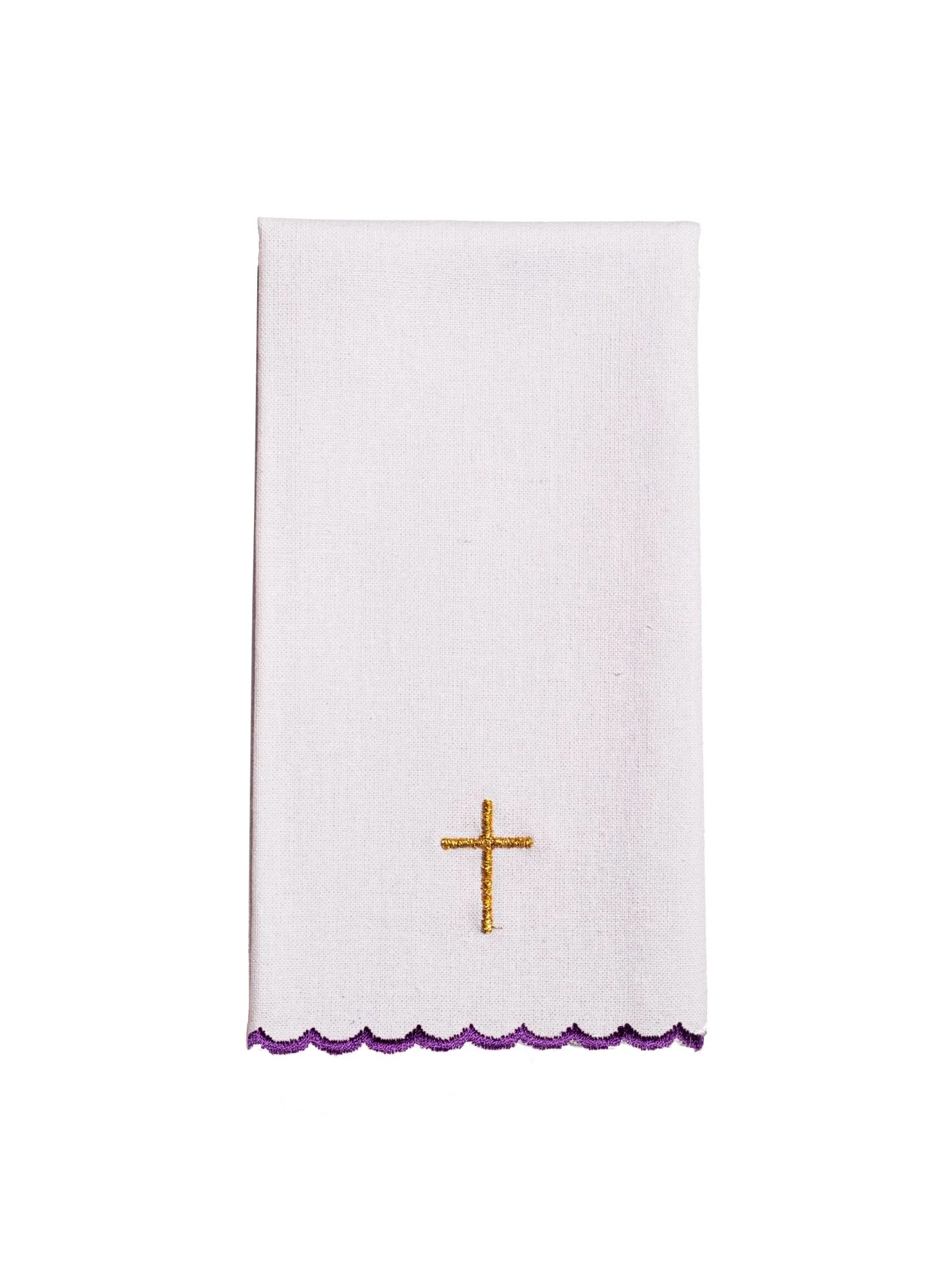 Chalice linens in purple with silver cross - Image 4