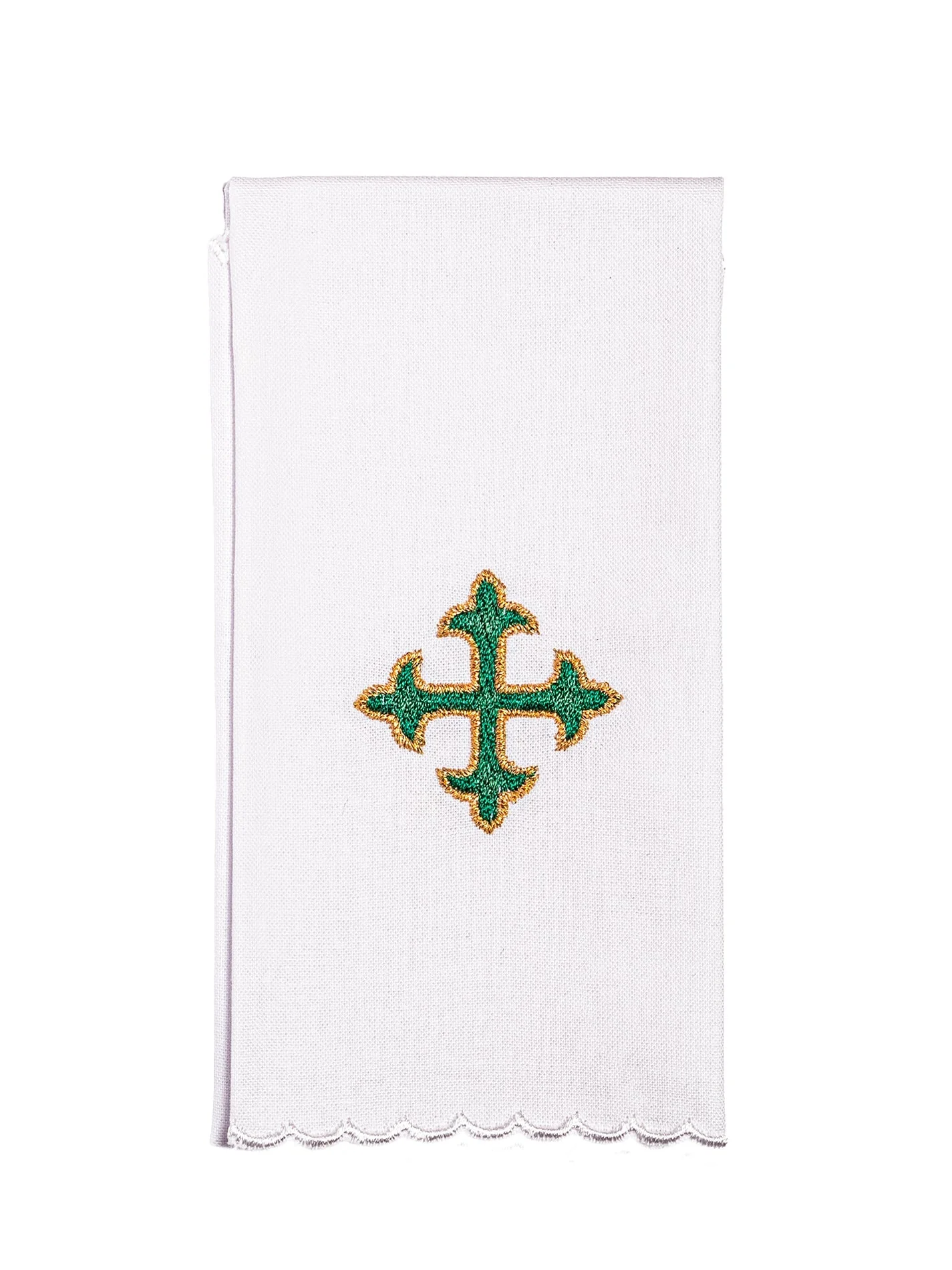 Chalice Linens with small green cross embroidery - Image 4