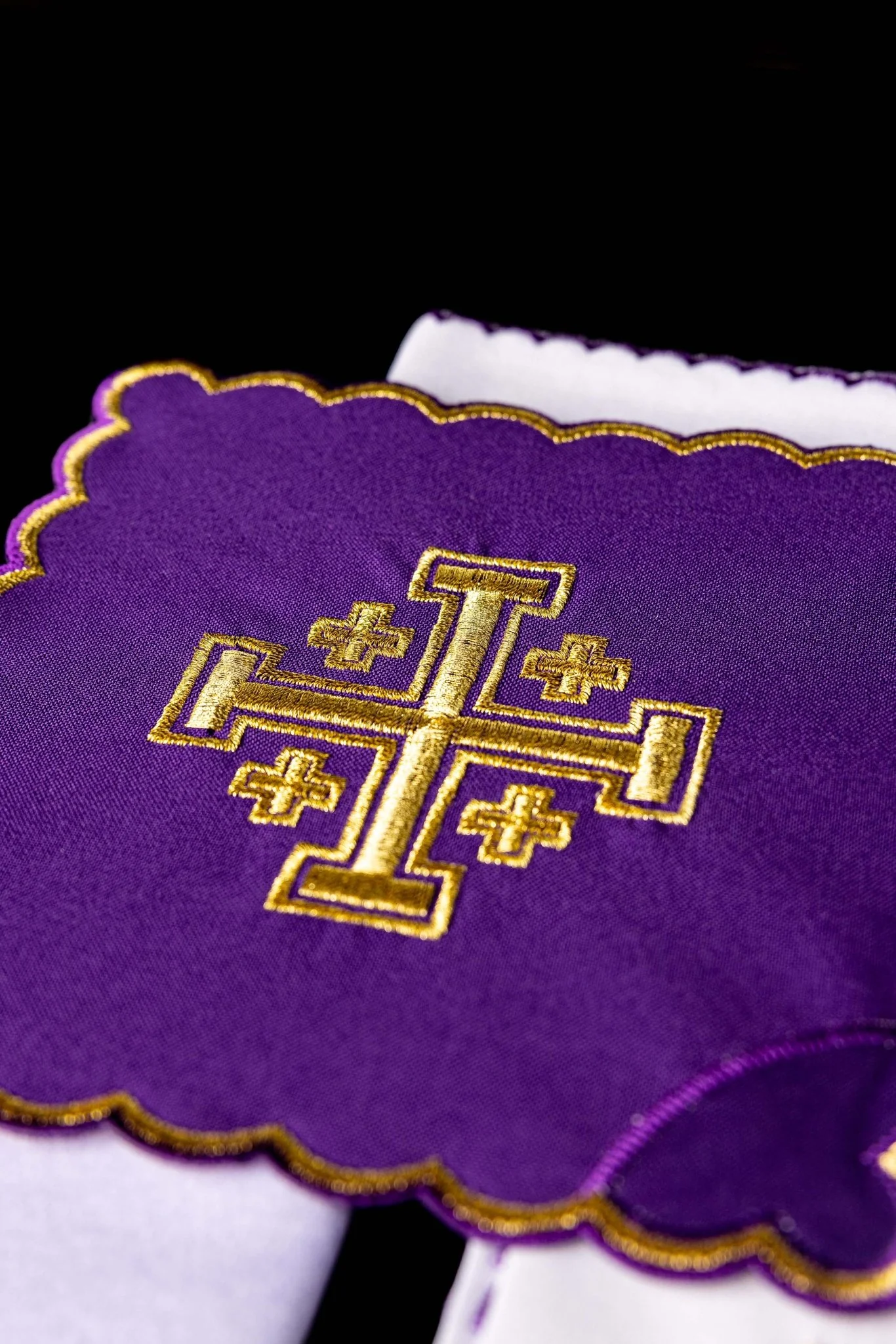 Chalice Set with purple Pall and Jerusalem Cross embroidery - Image 2