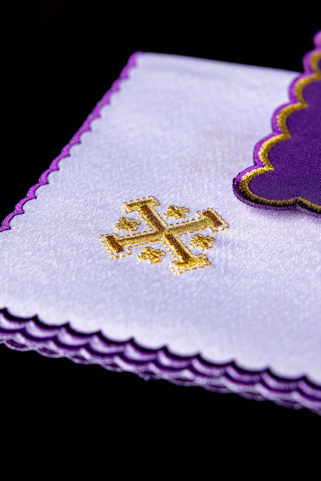 Chalice Set with purple Pall and Jerusalem Cross embroidery - Image 5