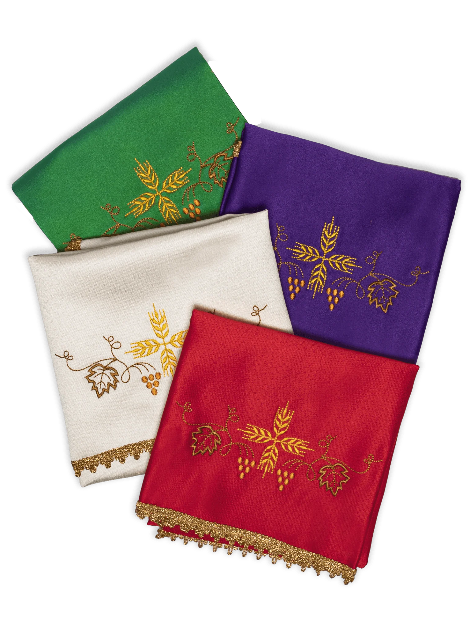 Chalice veil with gold JHS and grapes (set of 4)