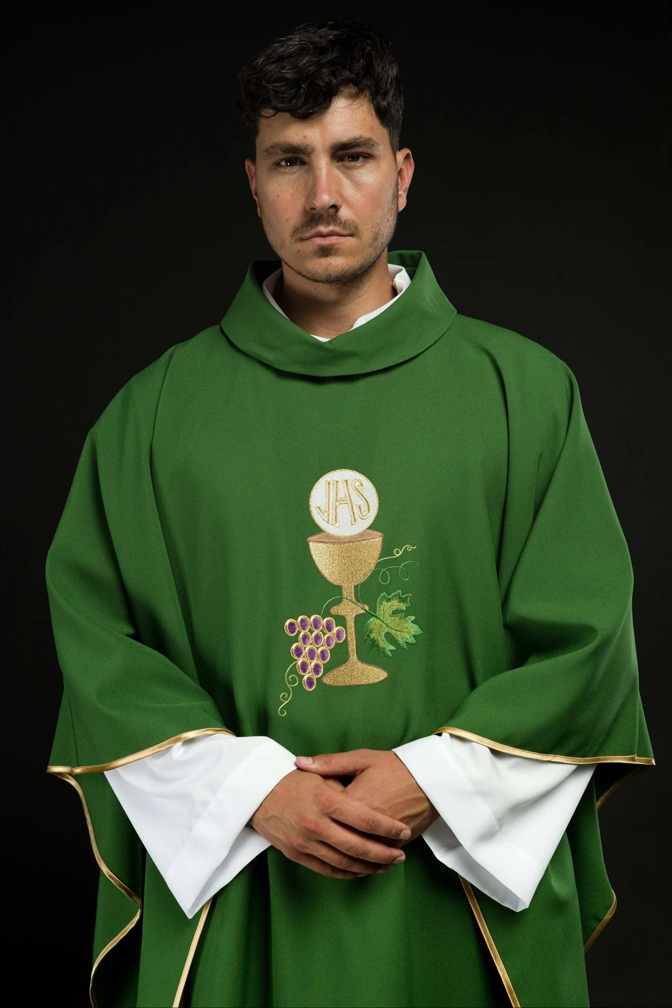 Chasuble Chalice Cross and Grapes in green