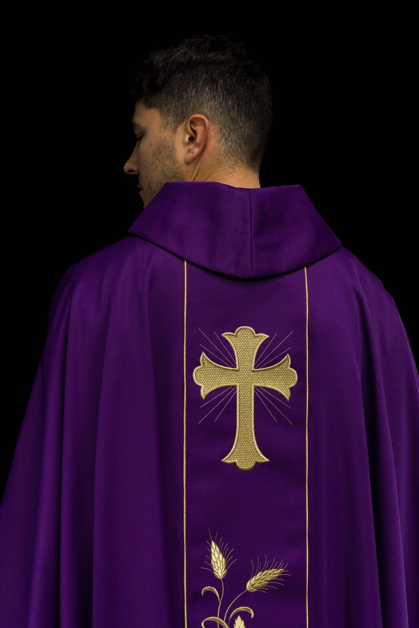 Chasuble Cross and Ears of Wheat in purple - Image 6