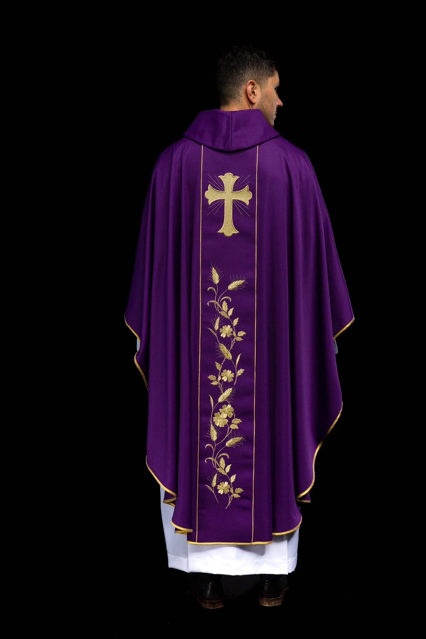 Chasuble Cross and Ears of Wheat in purple - Image 7