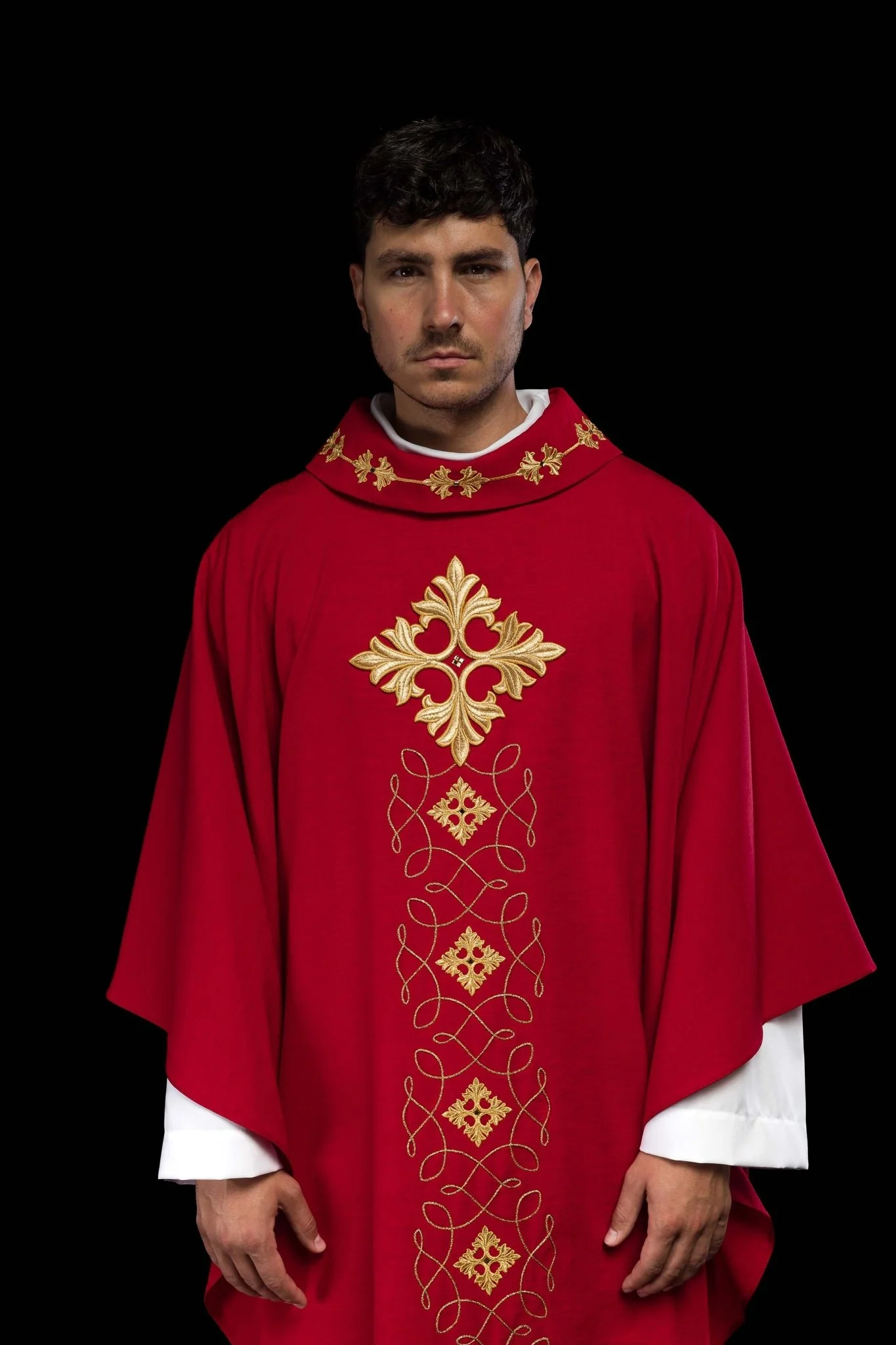 Chasuble embroidered with cord and stones - Image 11