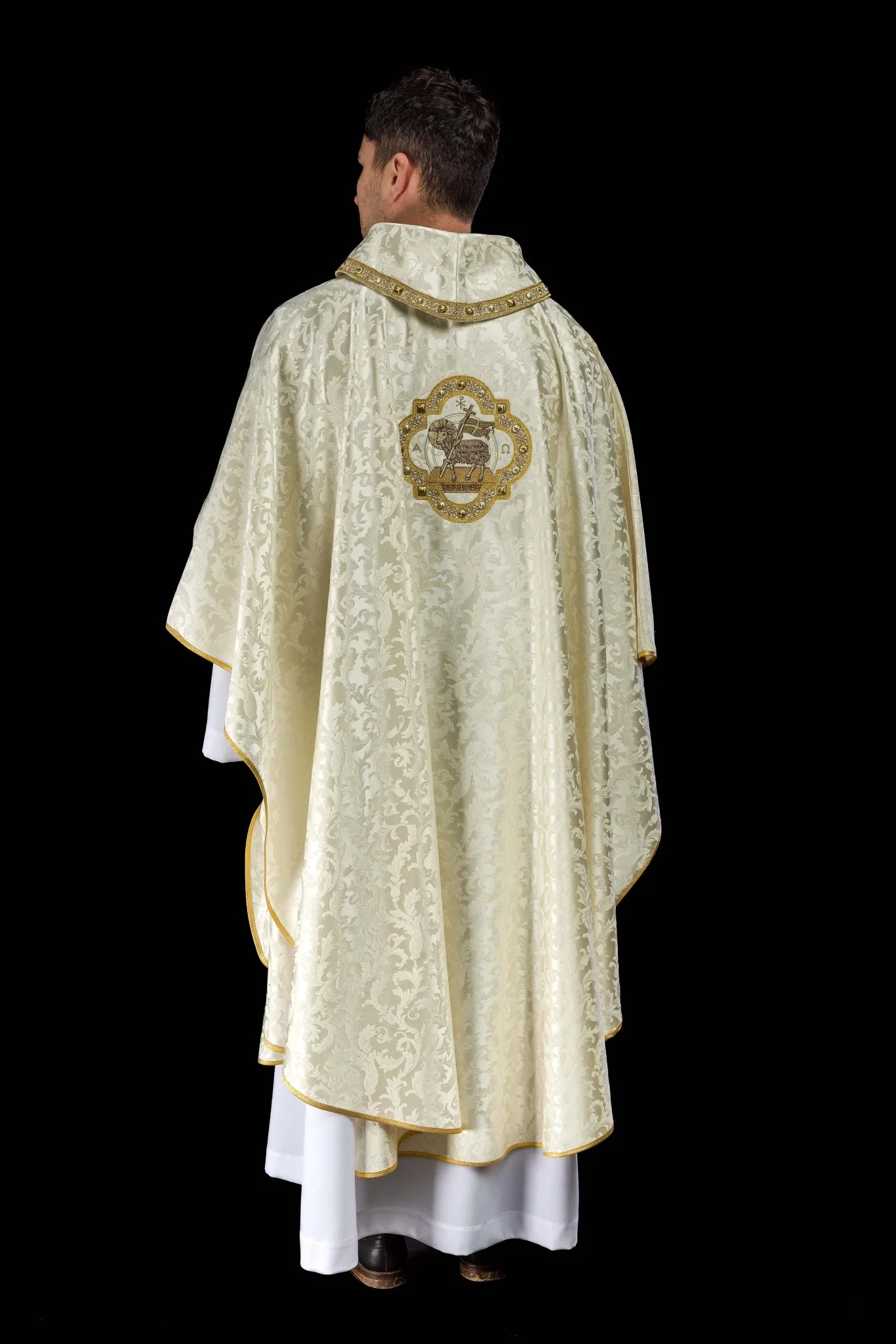 Chasuble with the Lamb of God for Easter made of decorative fabric - Image 7