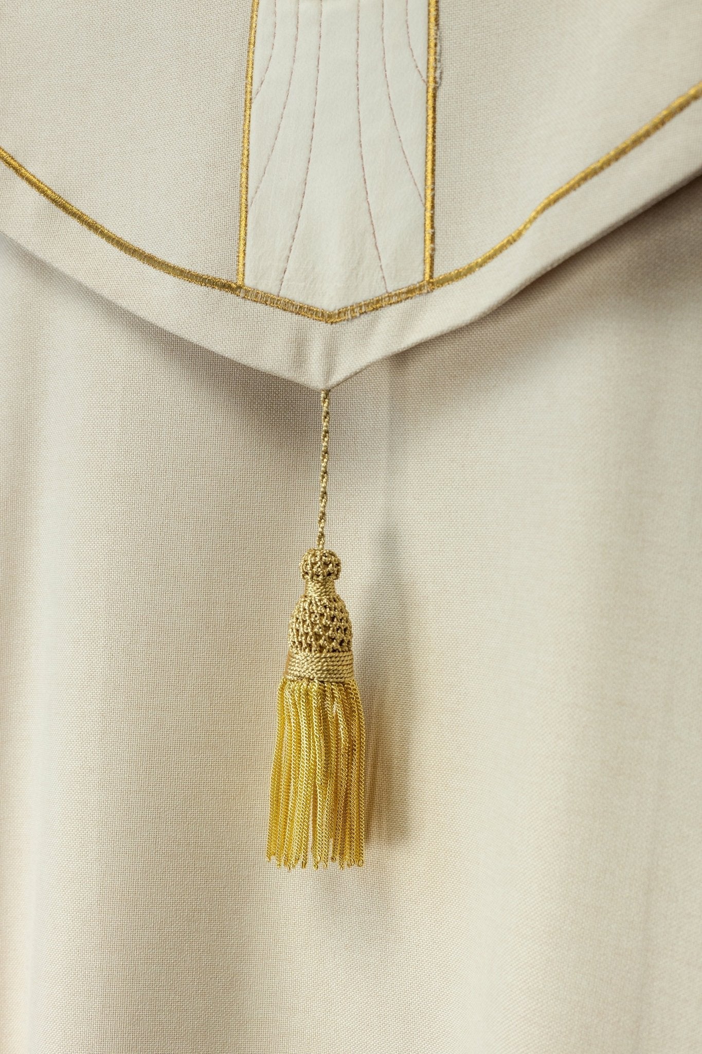 Cope with embroidered golden crosses and ecru velvet - Image 3
