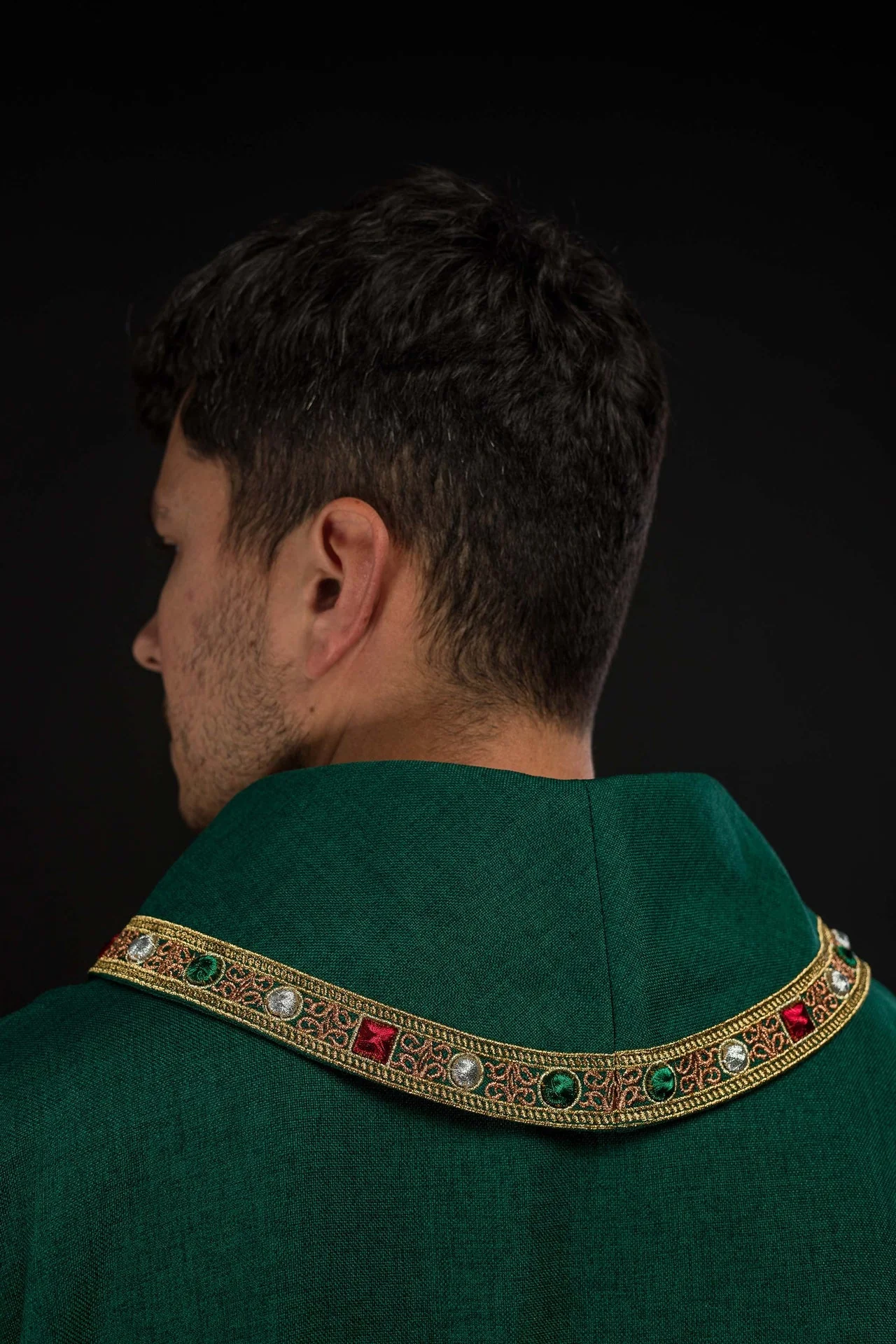 Dalmatic with IHS Symbol and Green Collar - Image 6
