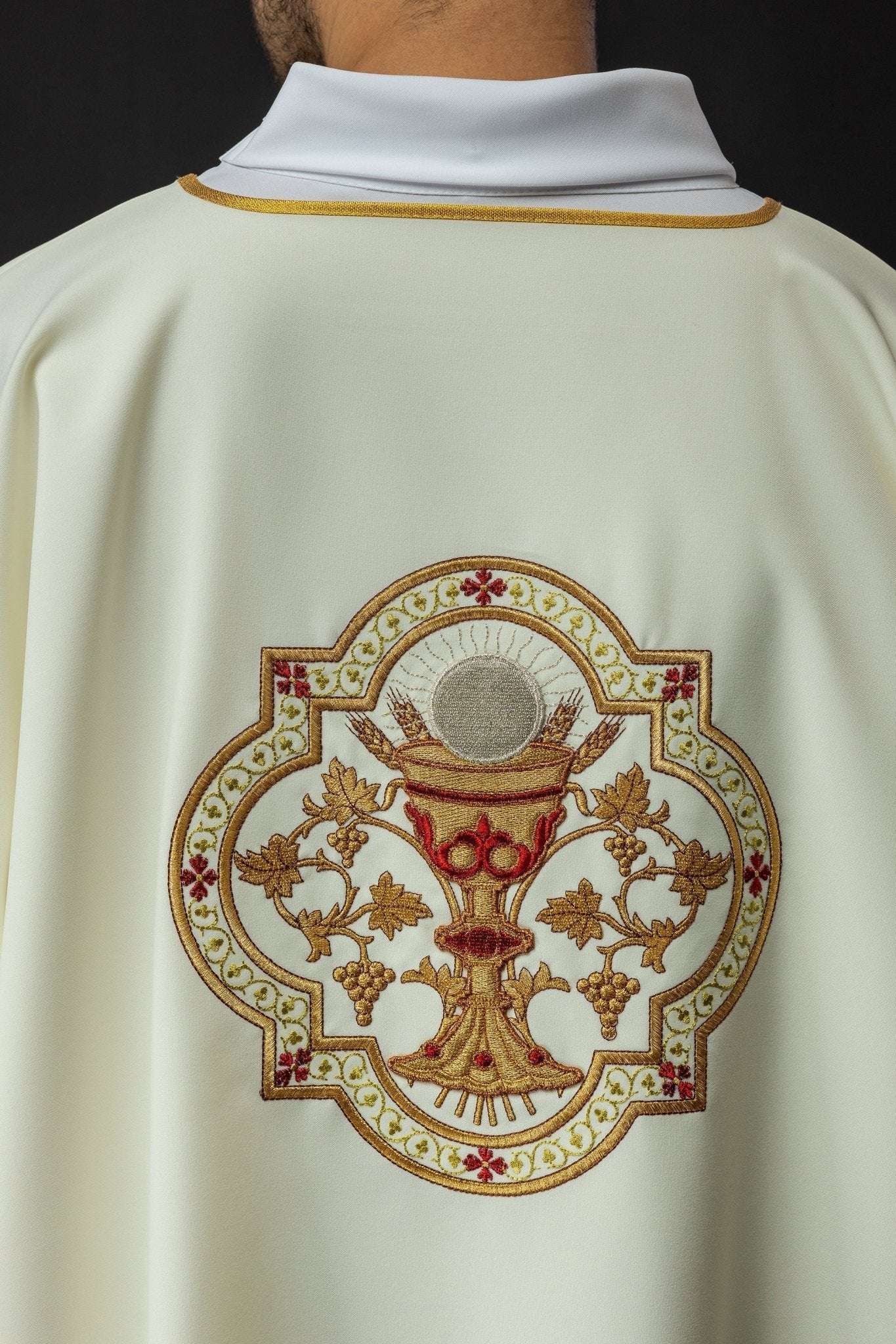 Deacons dalmatic with the Sacred Heart of Jesus and Eucharistic Chalice embroidery - Image 5
