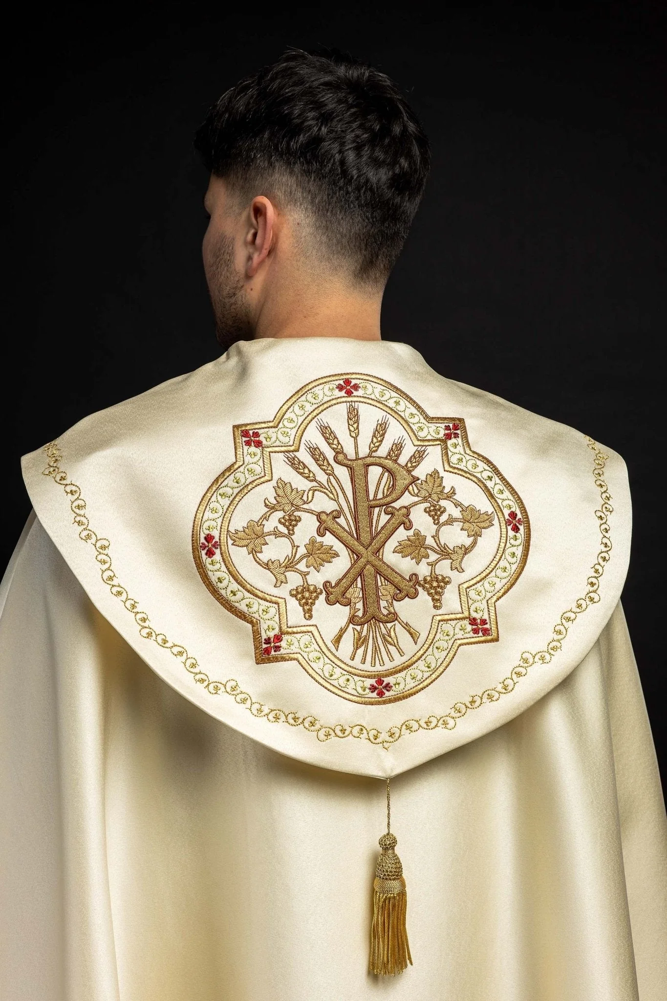 Decorated eucharistic cope with the PX monogram