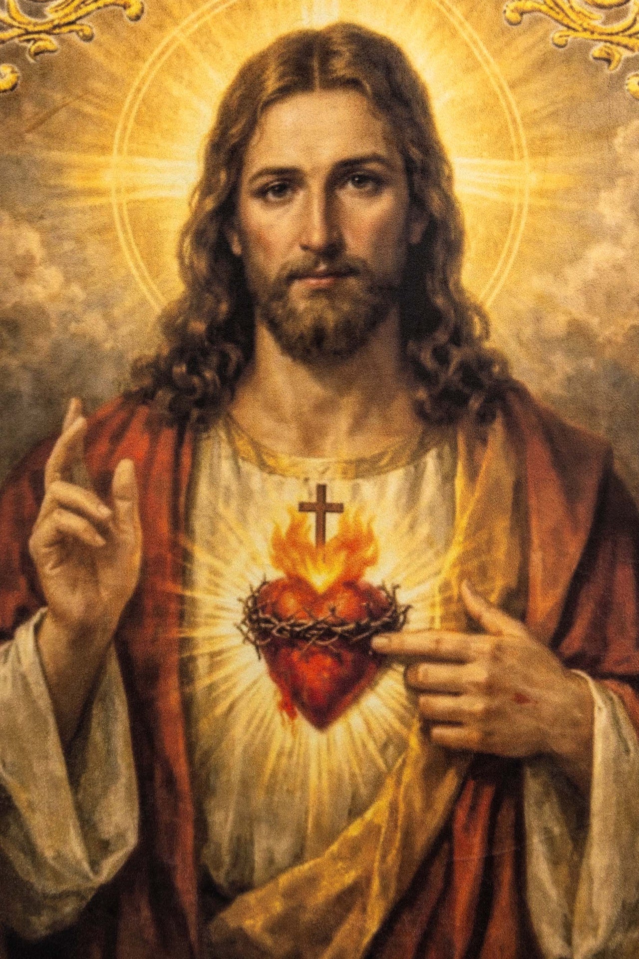 Double-Sided Printed Liturgical Banner with the Sacred Heart of Jesus and IHS Chalice - Image 4