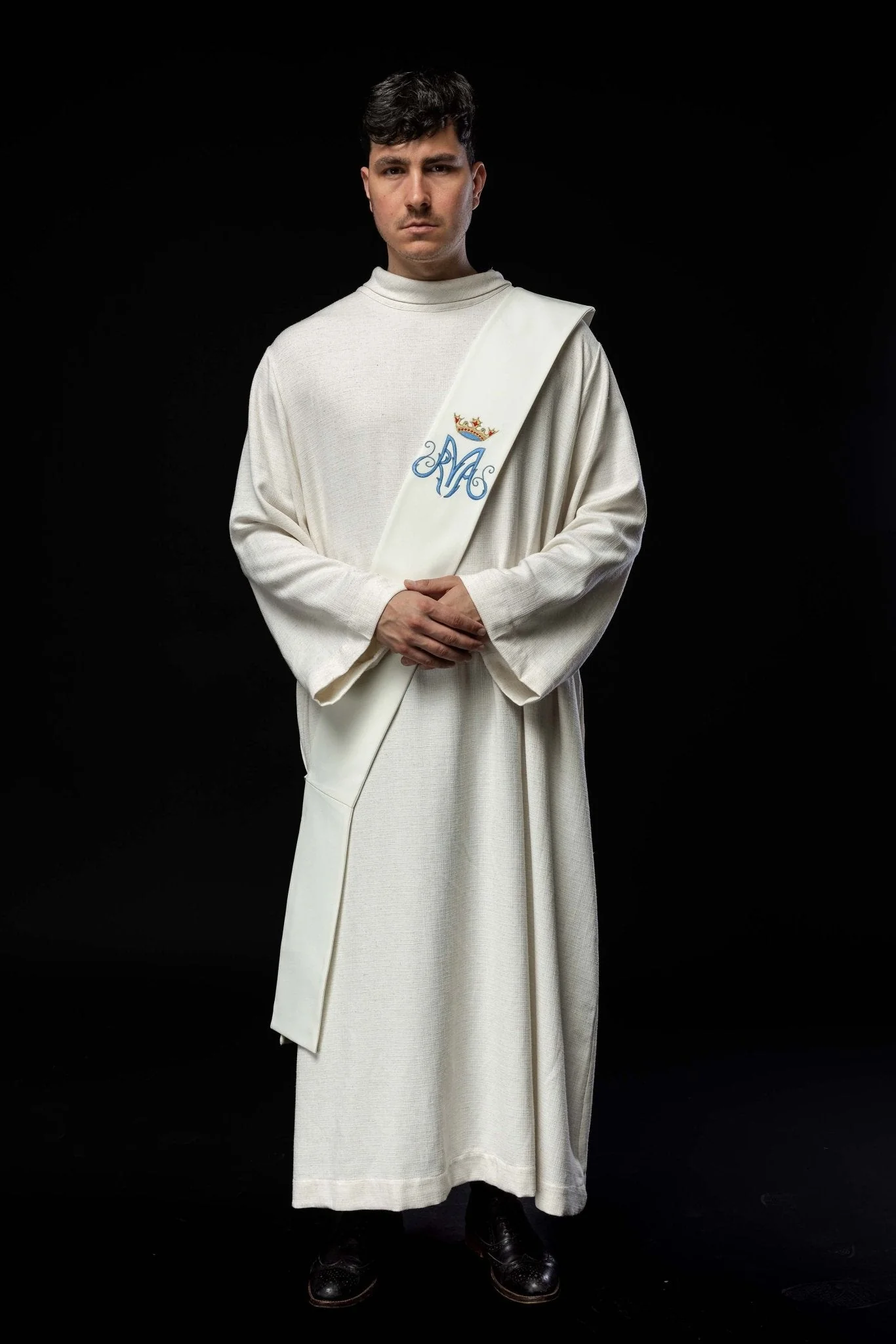 Ecru Deacon stole with Marian embroidery - Image 2