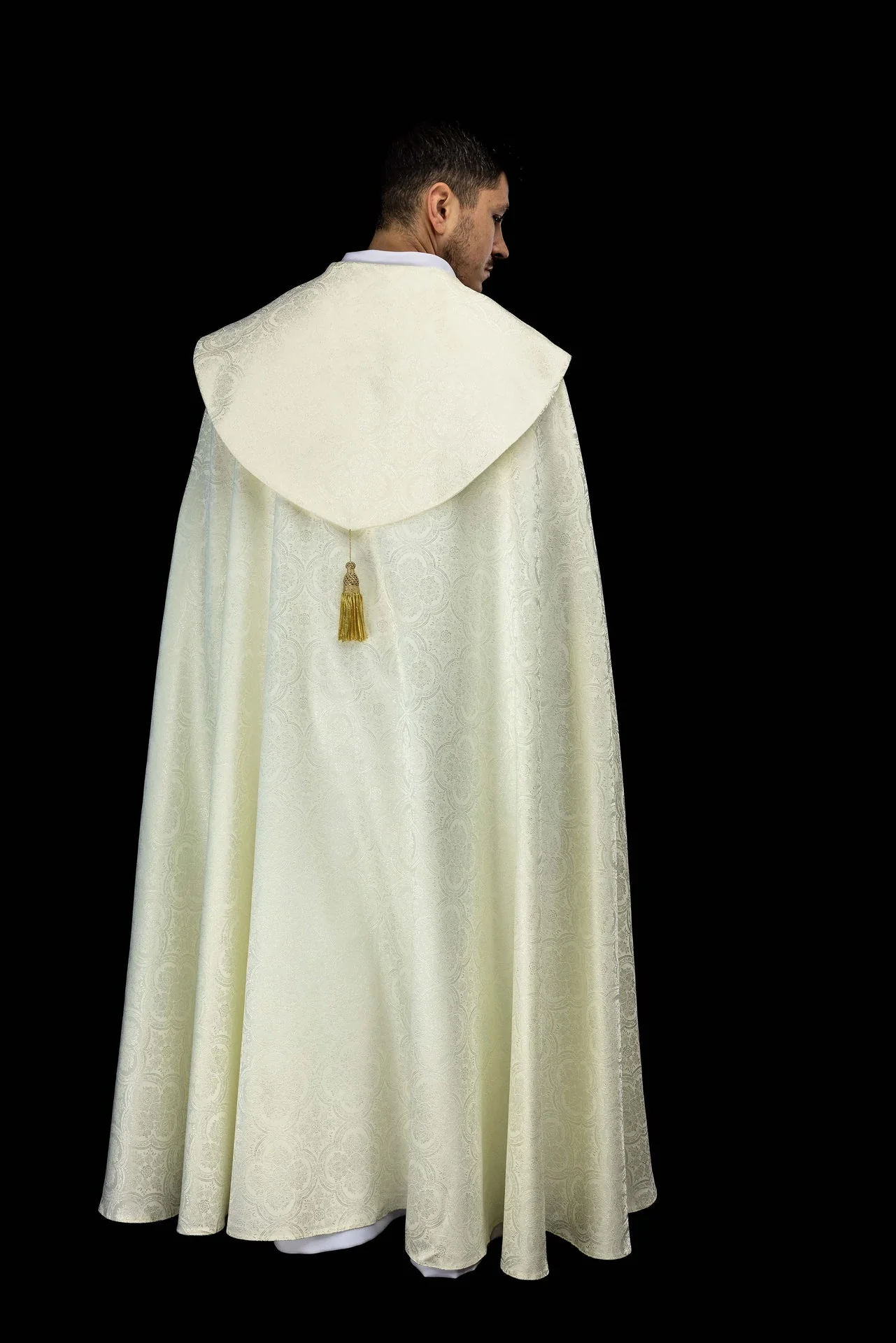 Ecru jacquard liturgical cope - Image 8