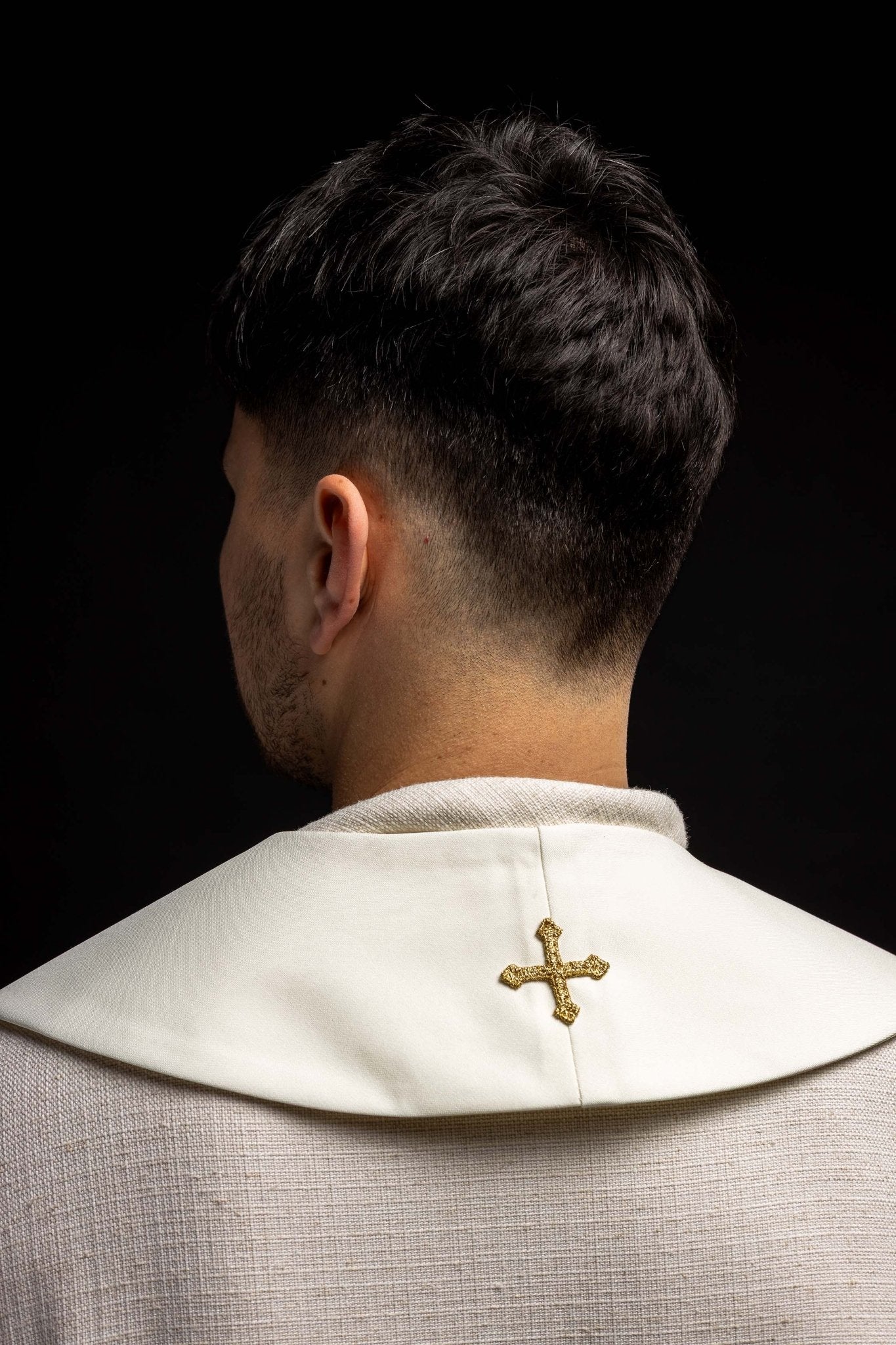 Ecru priestly stole with chalice IHS - Image 5