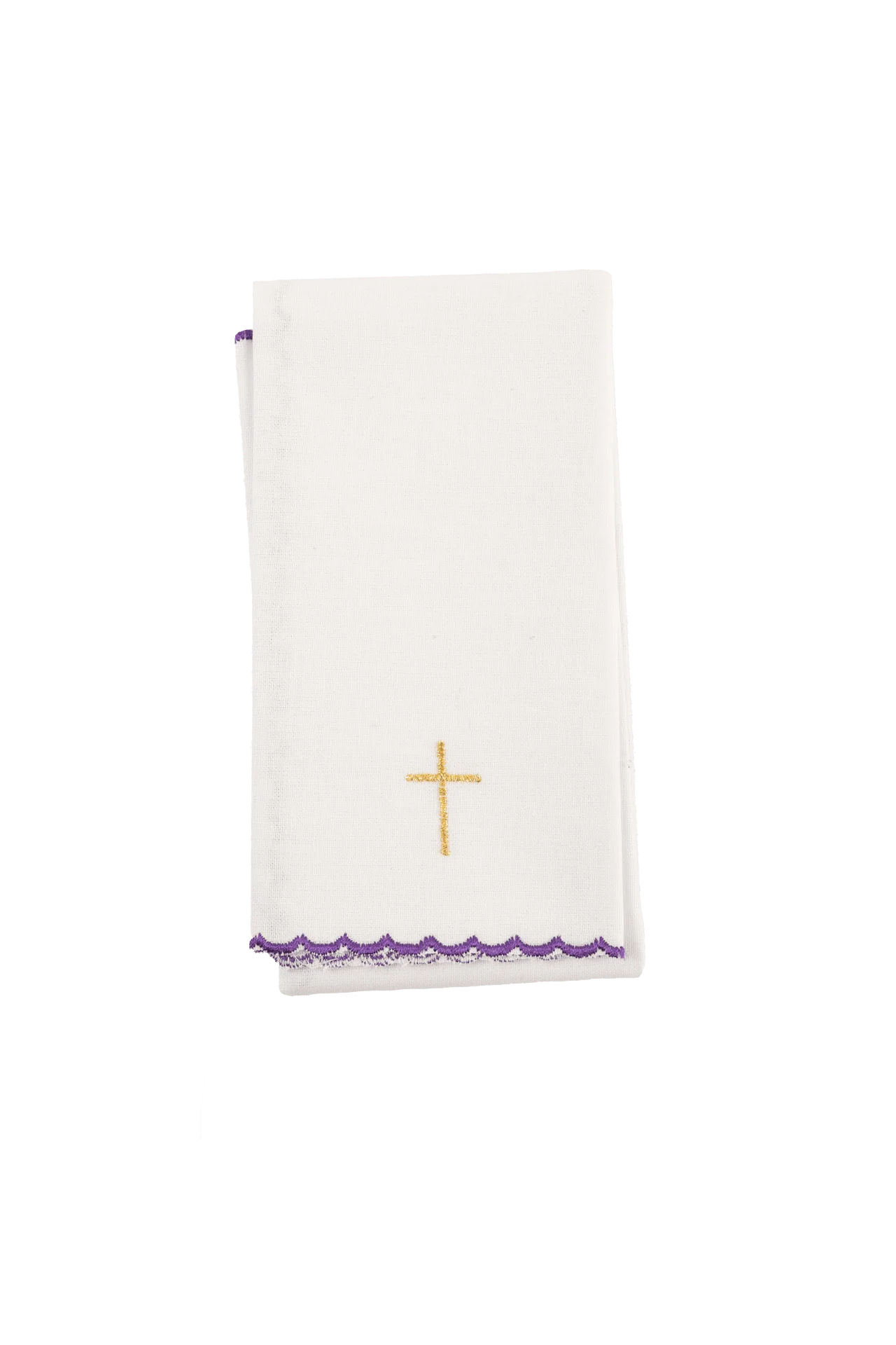 Embroidered chalice linens set with an IHS motif purple - Image 3