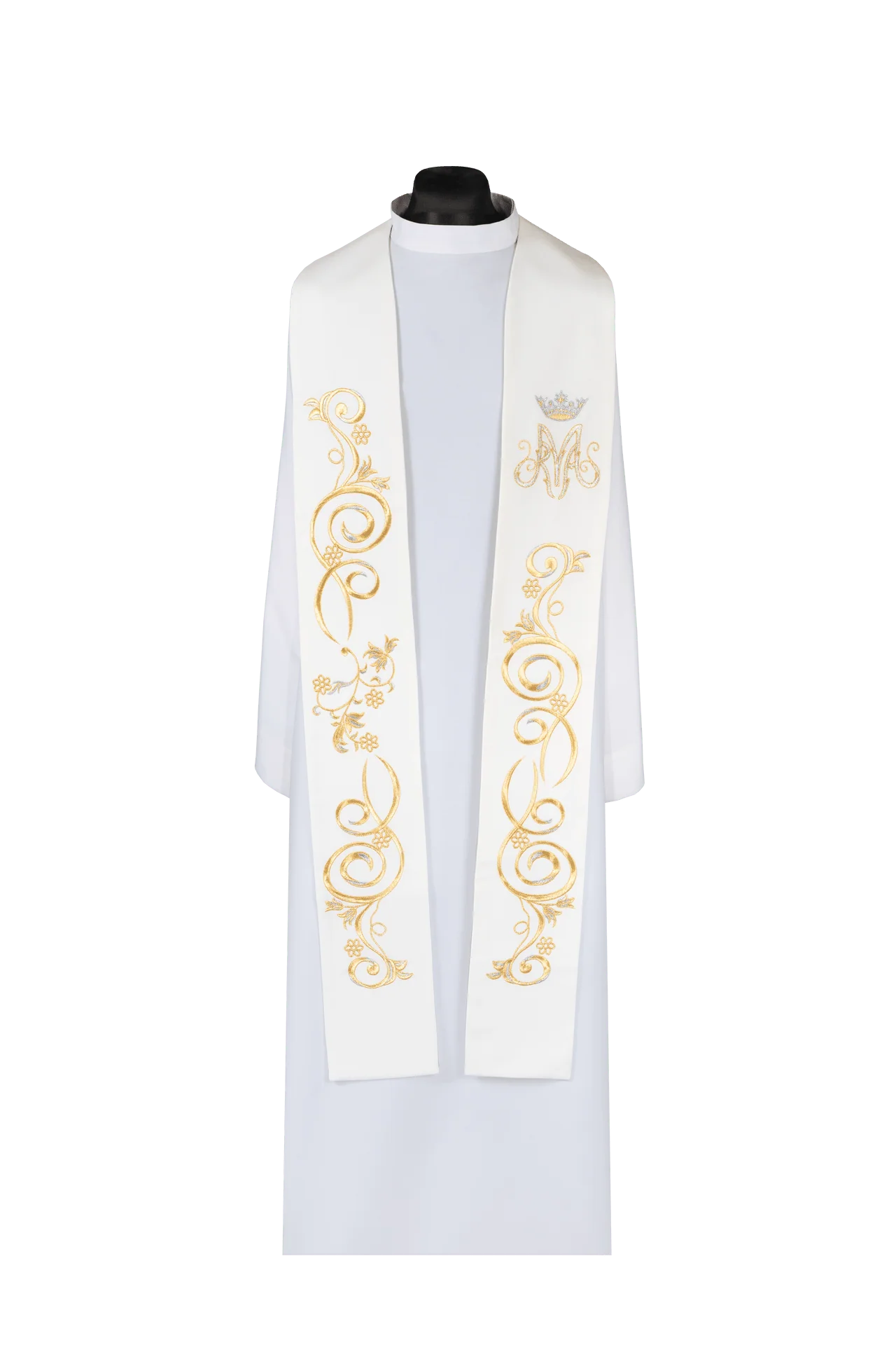 Embroidered Marian Stole Ecru