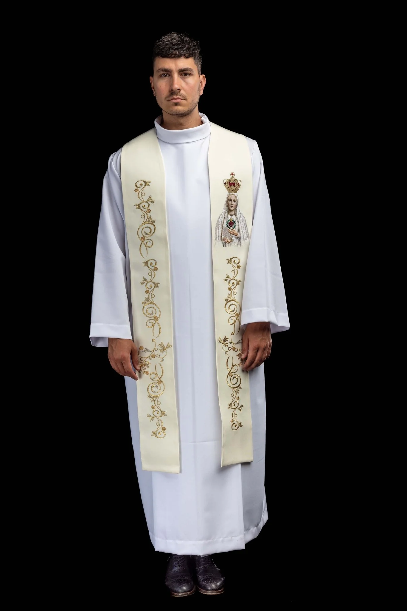 Embroidered stole with the image of Our Lady of Fatima - Image 6