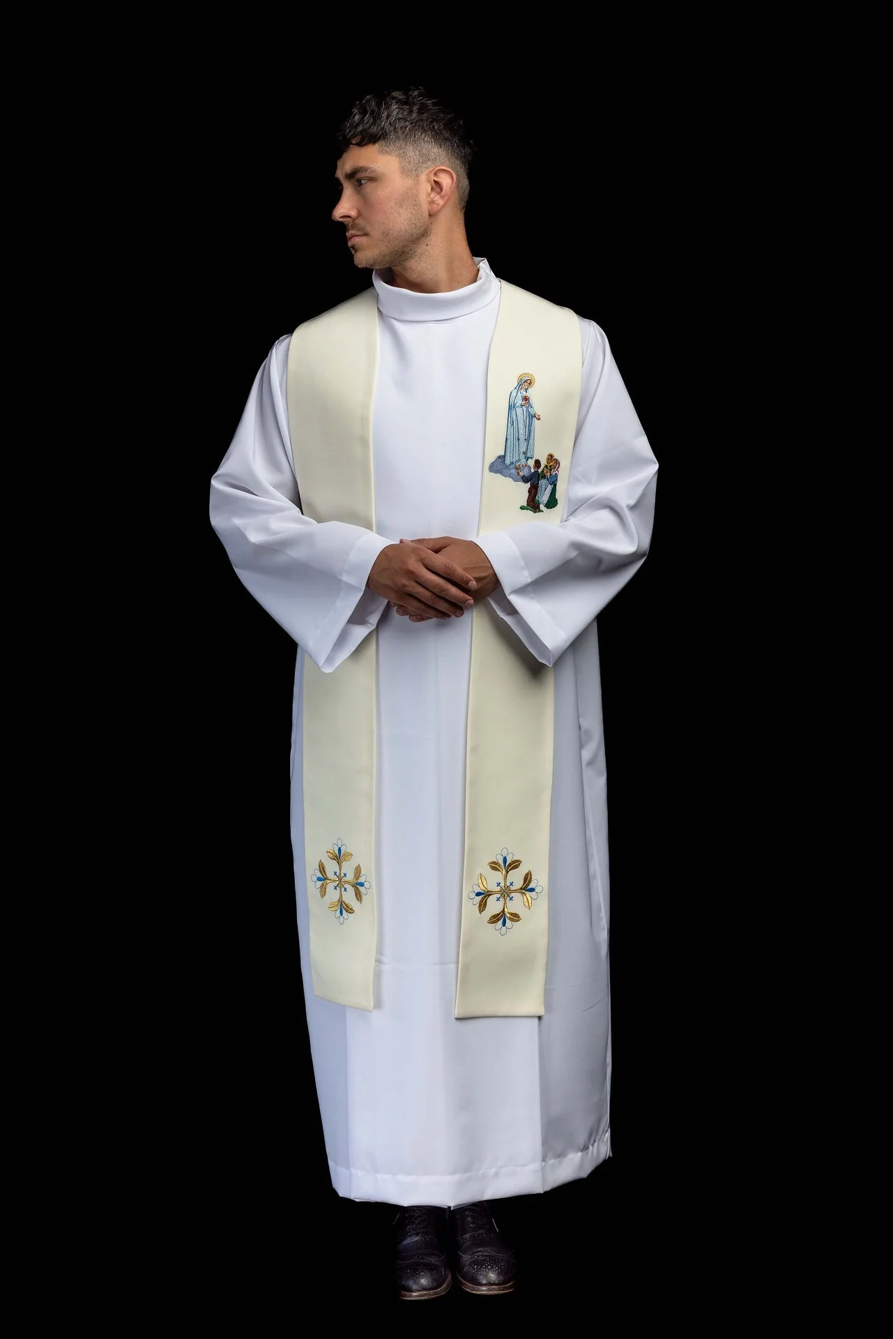 Embroidered stole with the image of Our Lady of Fatima - Image 5