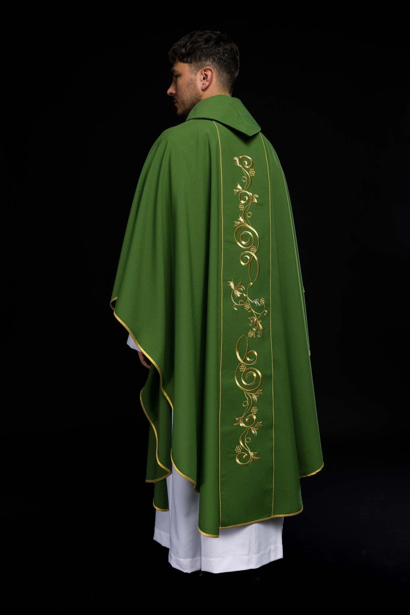 Green chasuble with the symbol of IHS - Image 7