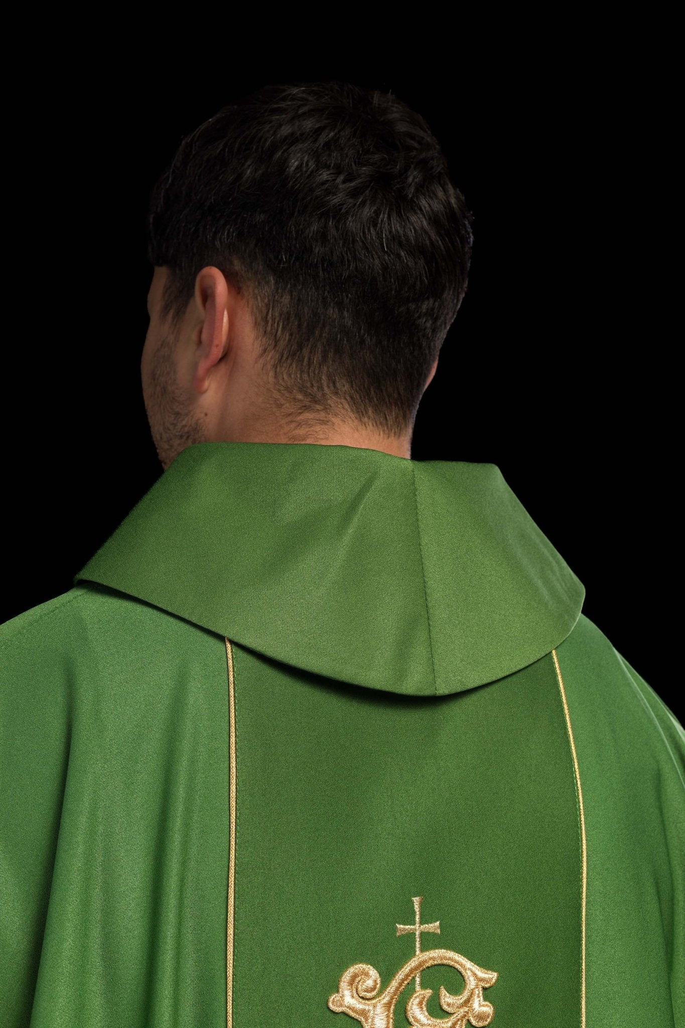 Green classic JHS embroidered chasuble - Image 6