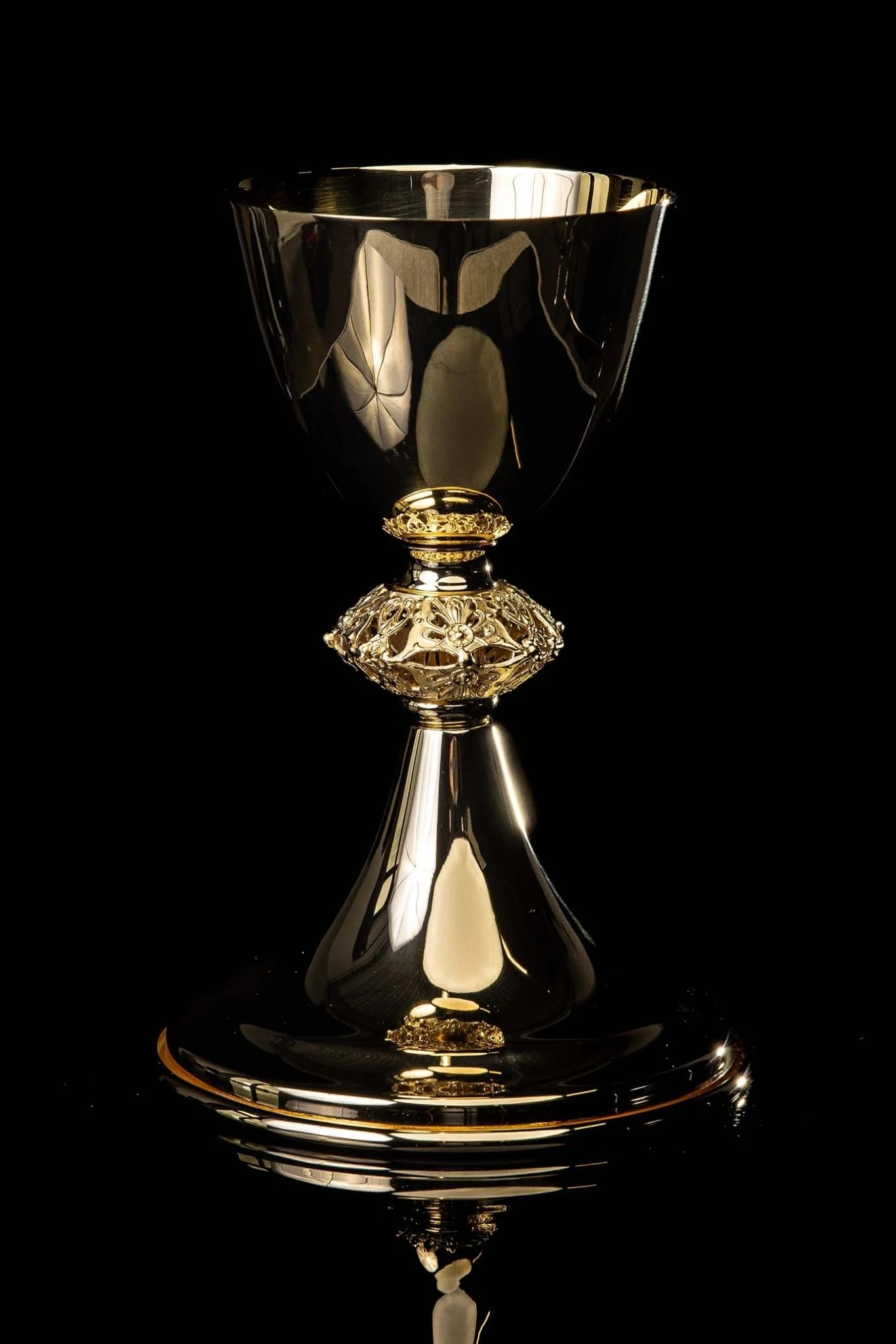 Handcrafted gilded brass chalice