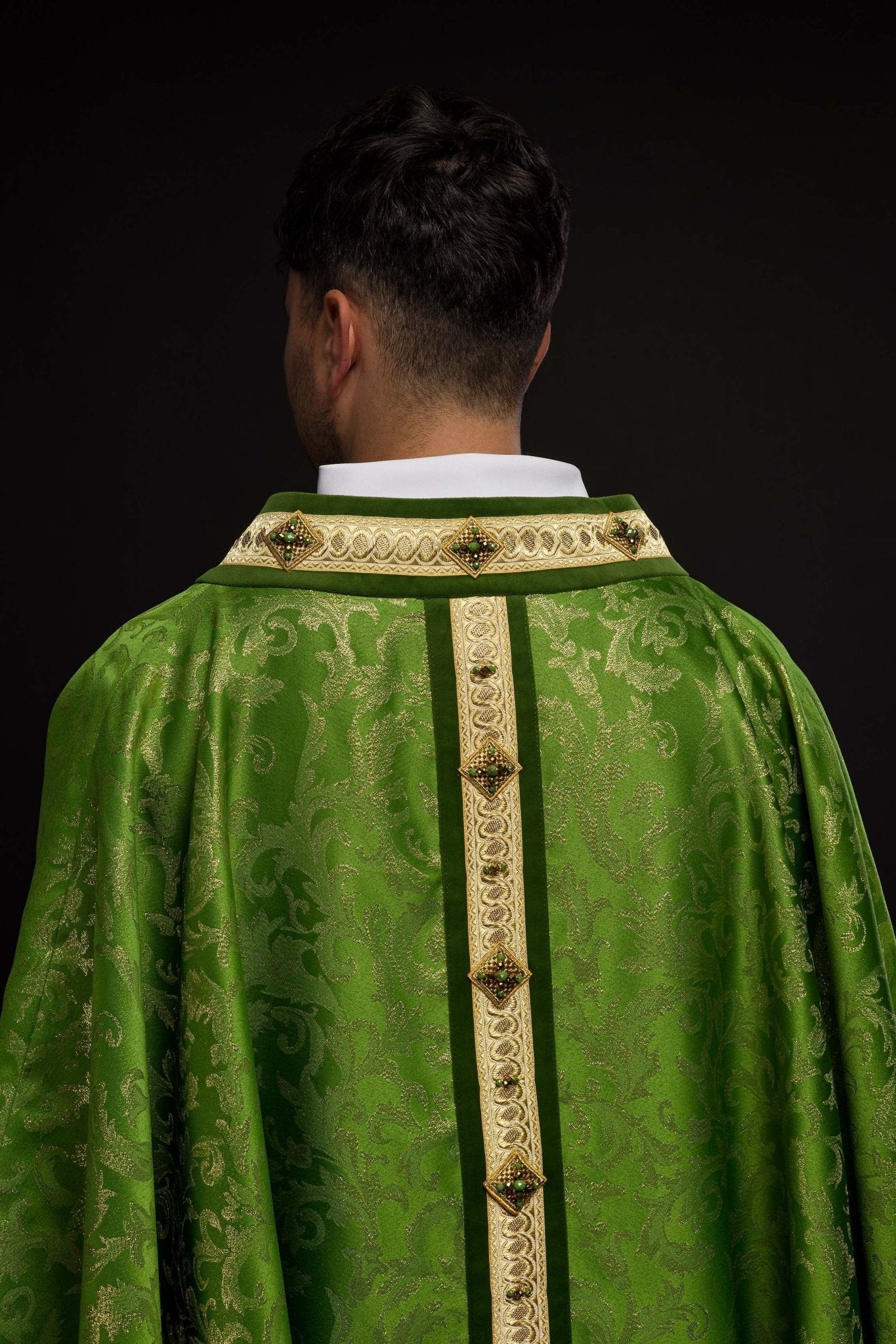 Handmade chasuble with natural stones Handmade 7003 - Image 10