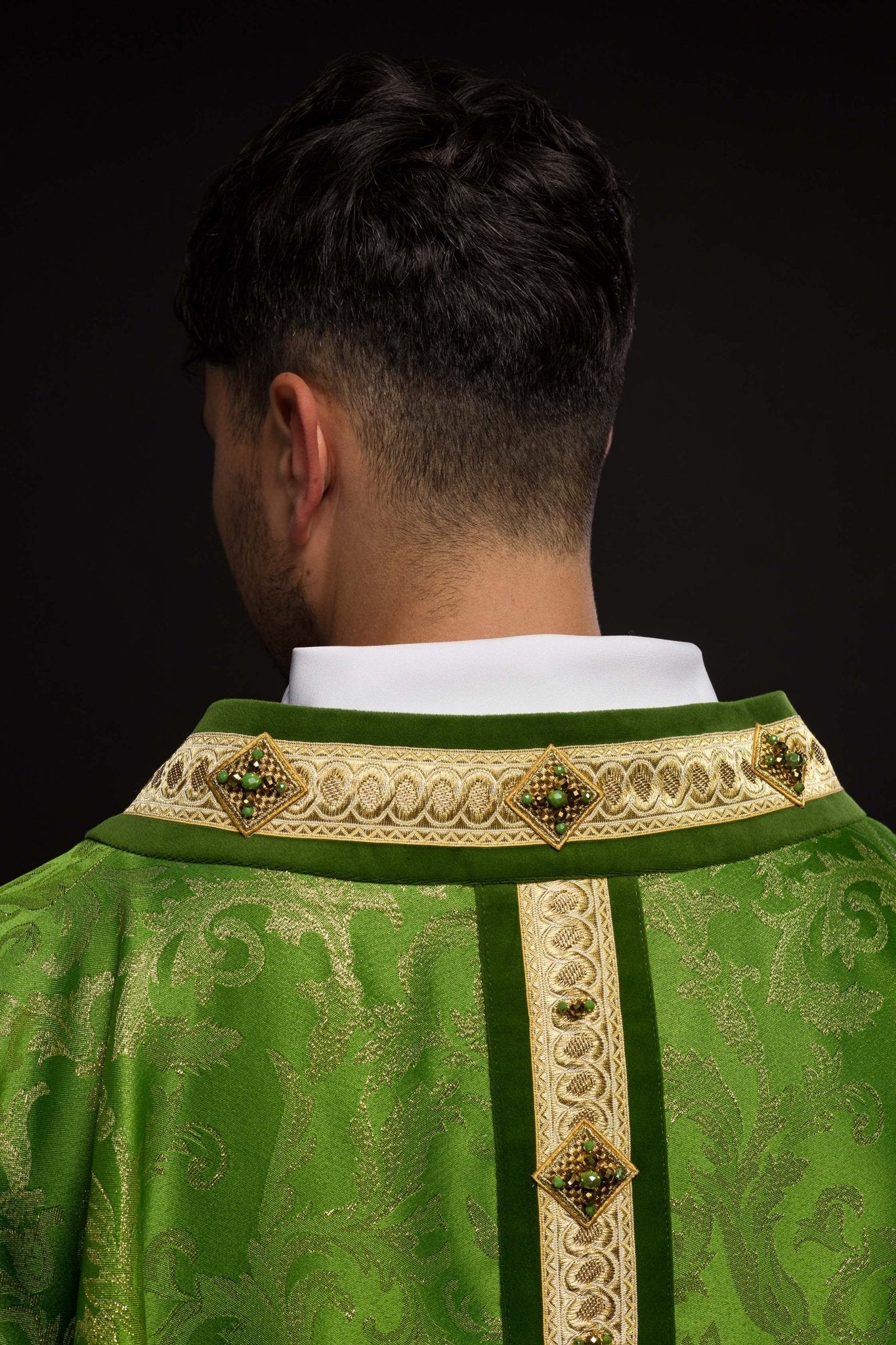 Handmade chasuble with natural stones Handmade 7003 - Image 11