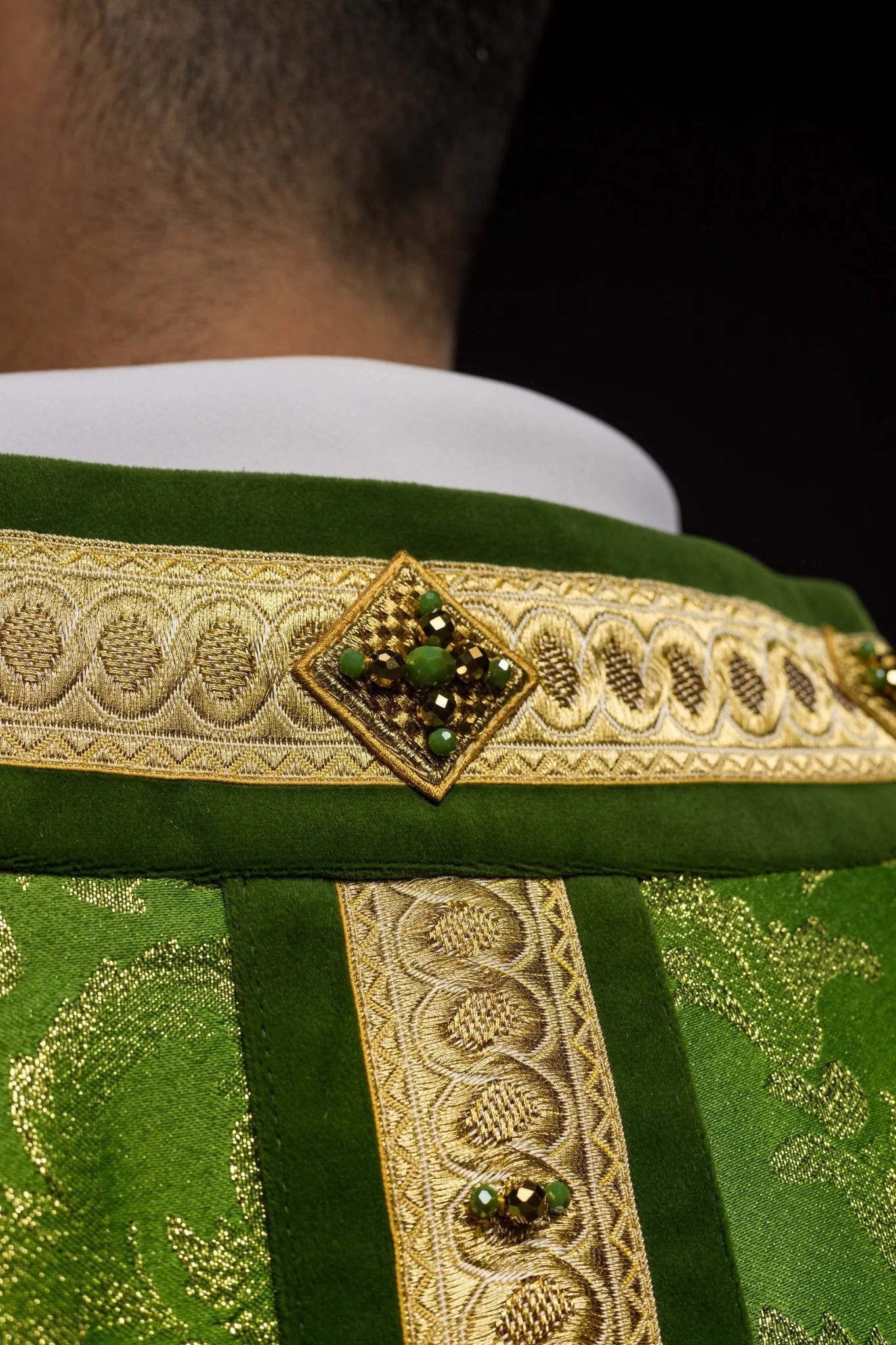 Handmade chasuble with natural stones Handmade 7003 - Image 12