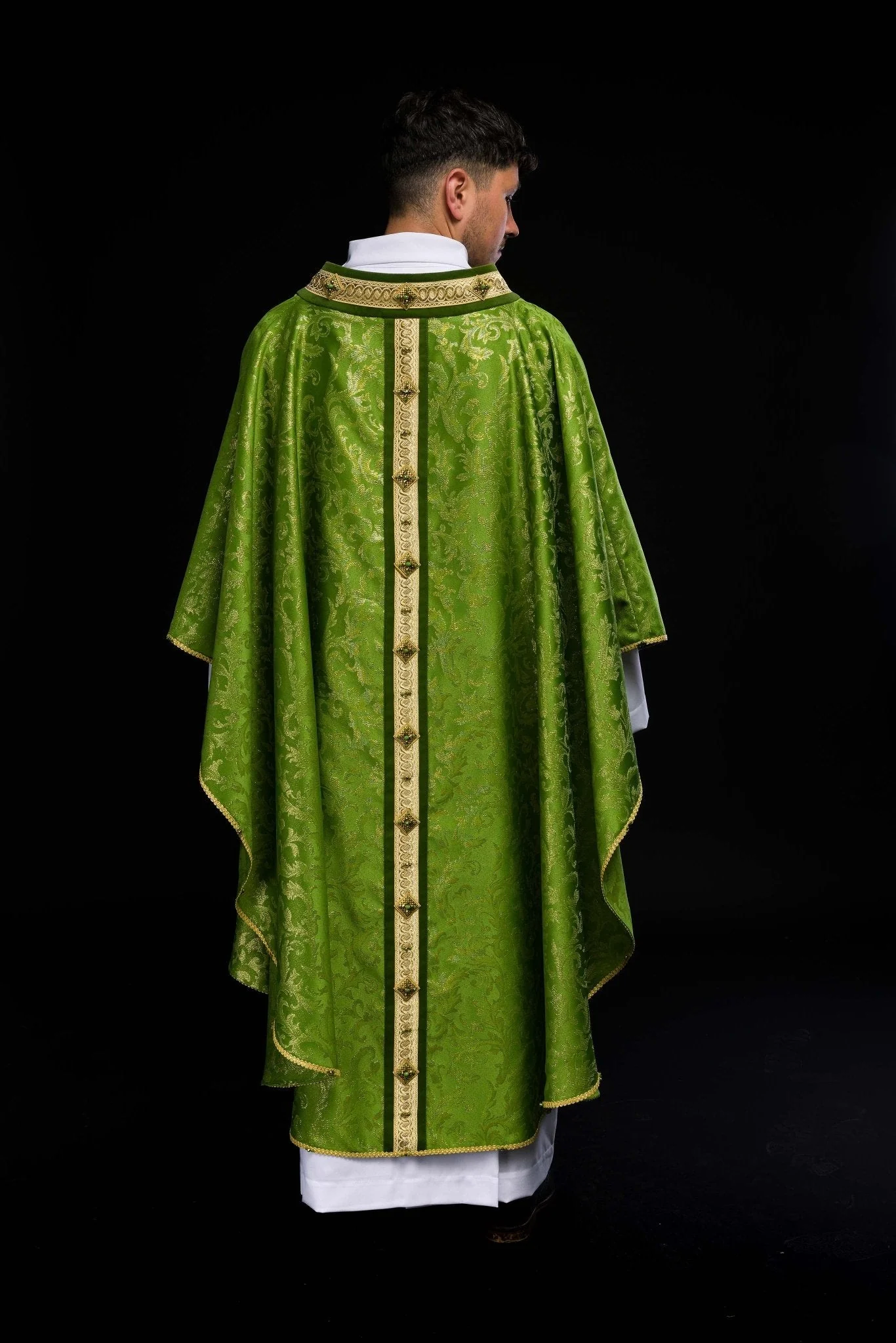 Handmade chasuble with natural stones Handmade 7003 - Image 13