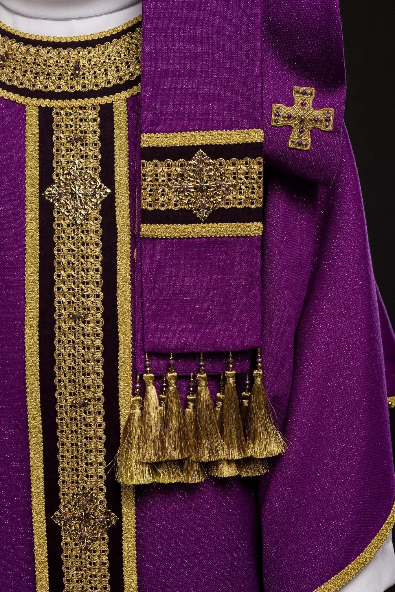 Handmade chasuble with natural stones Handmade 7001 - Image 7