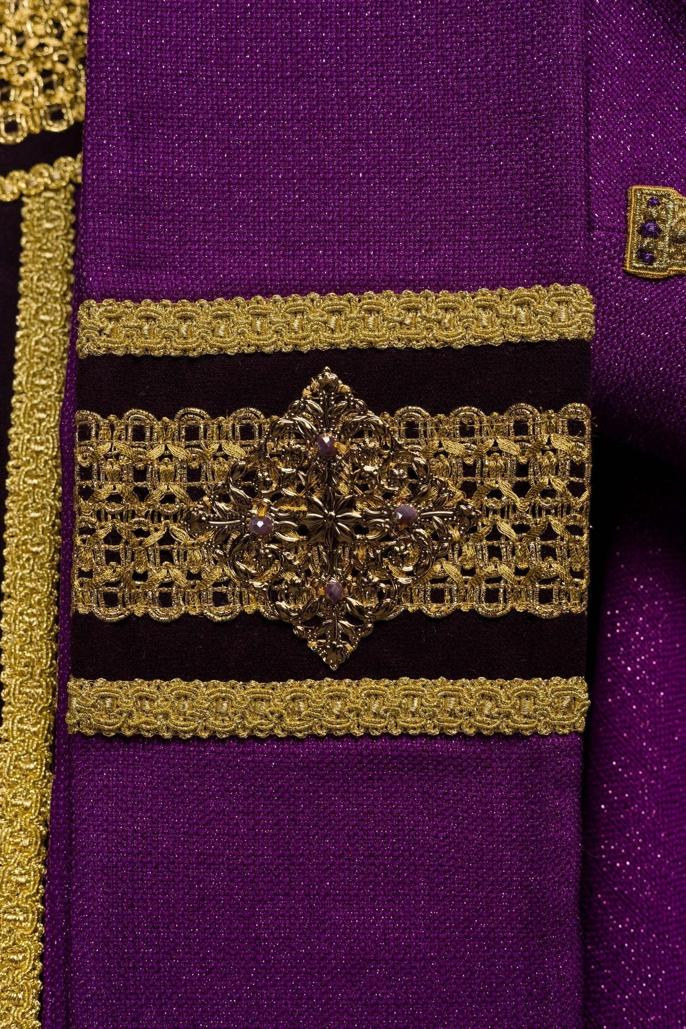 Handmade chasuble with natural stones Handmade 7001 - Image 8