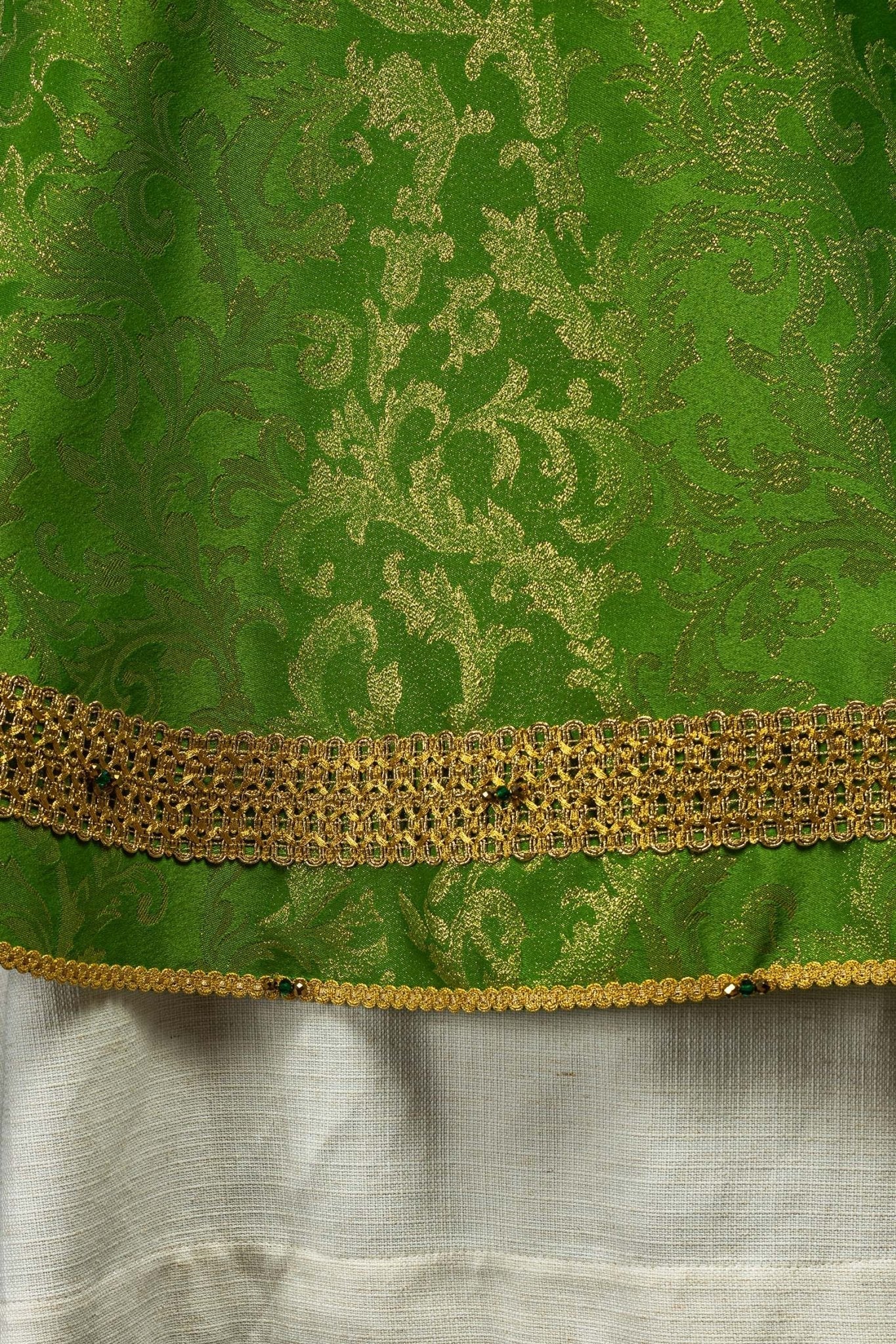 Handmade chasuble with natural stones Handmade 7010 Green - Image 9