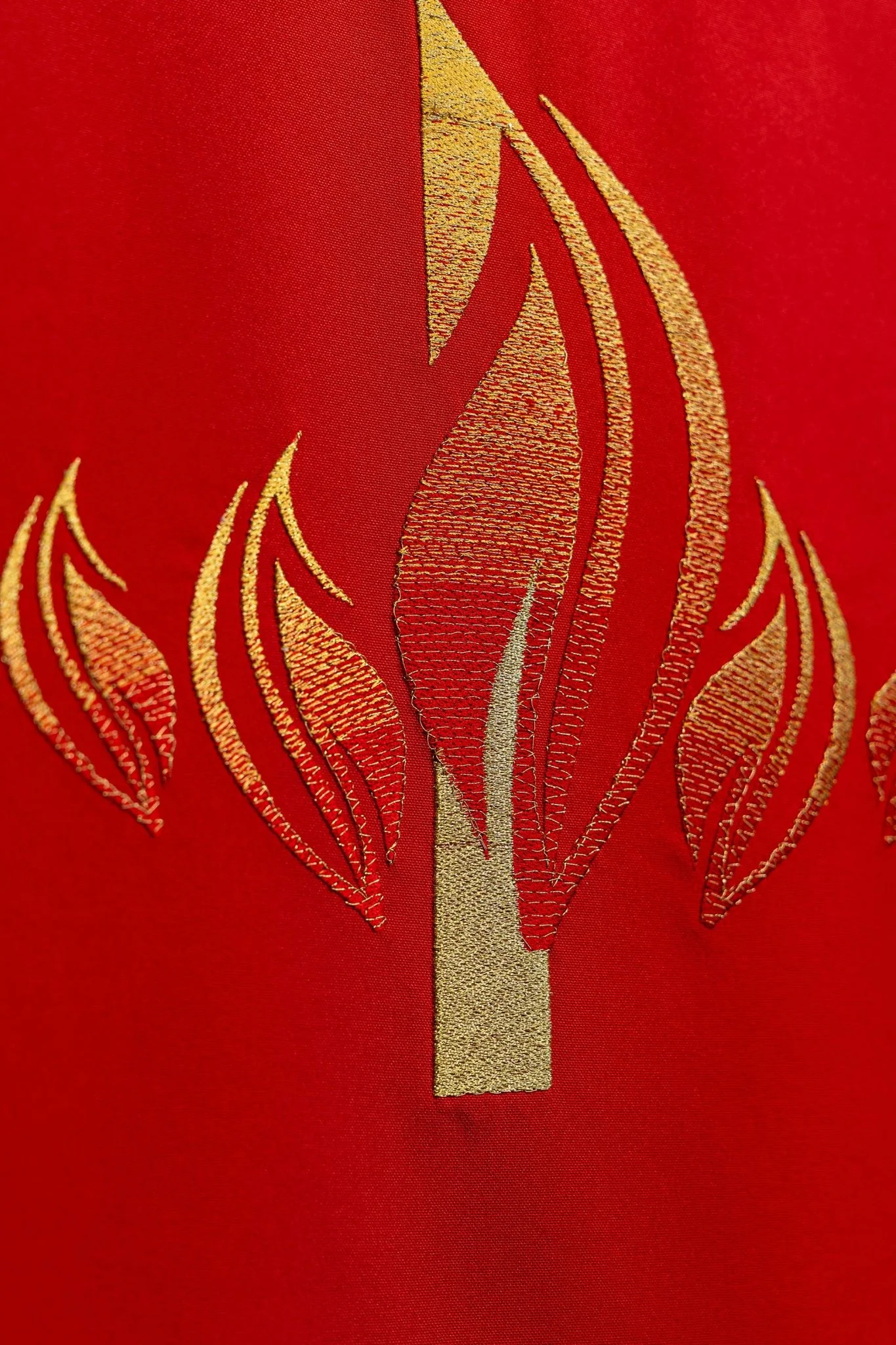 Red lectern Cover Embroidered with Cross and Fire Symbol in Red - Image 4
