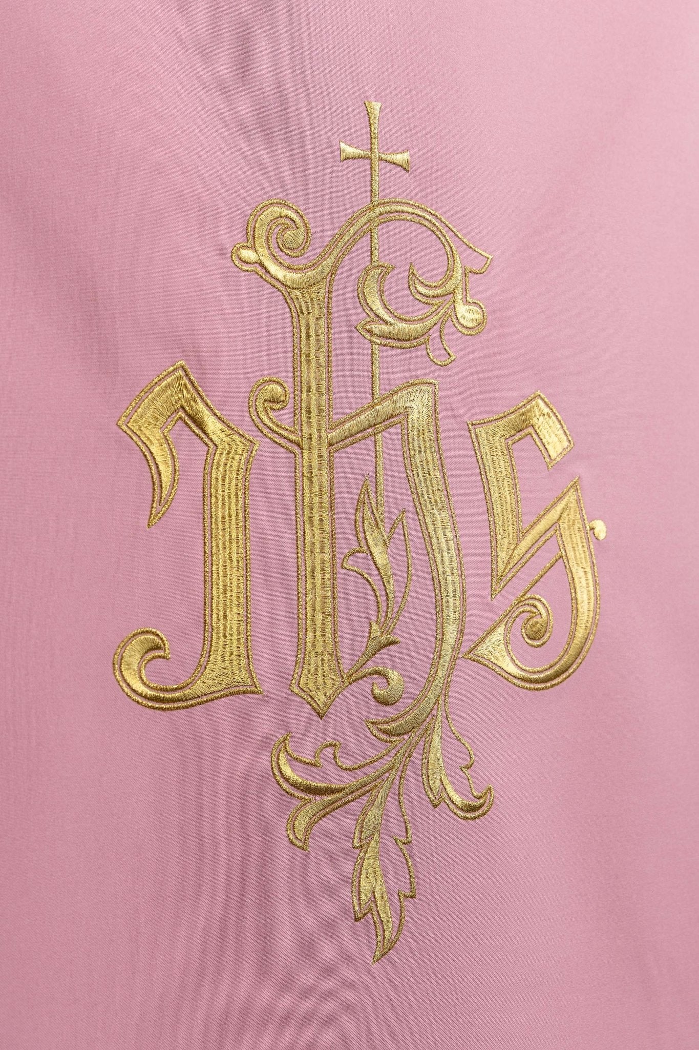 Pink lectern cover embroidered with IHS symbol - Image 2