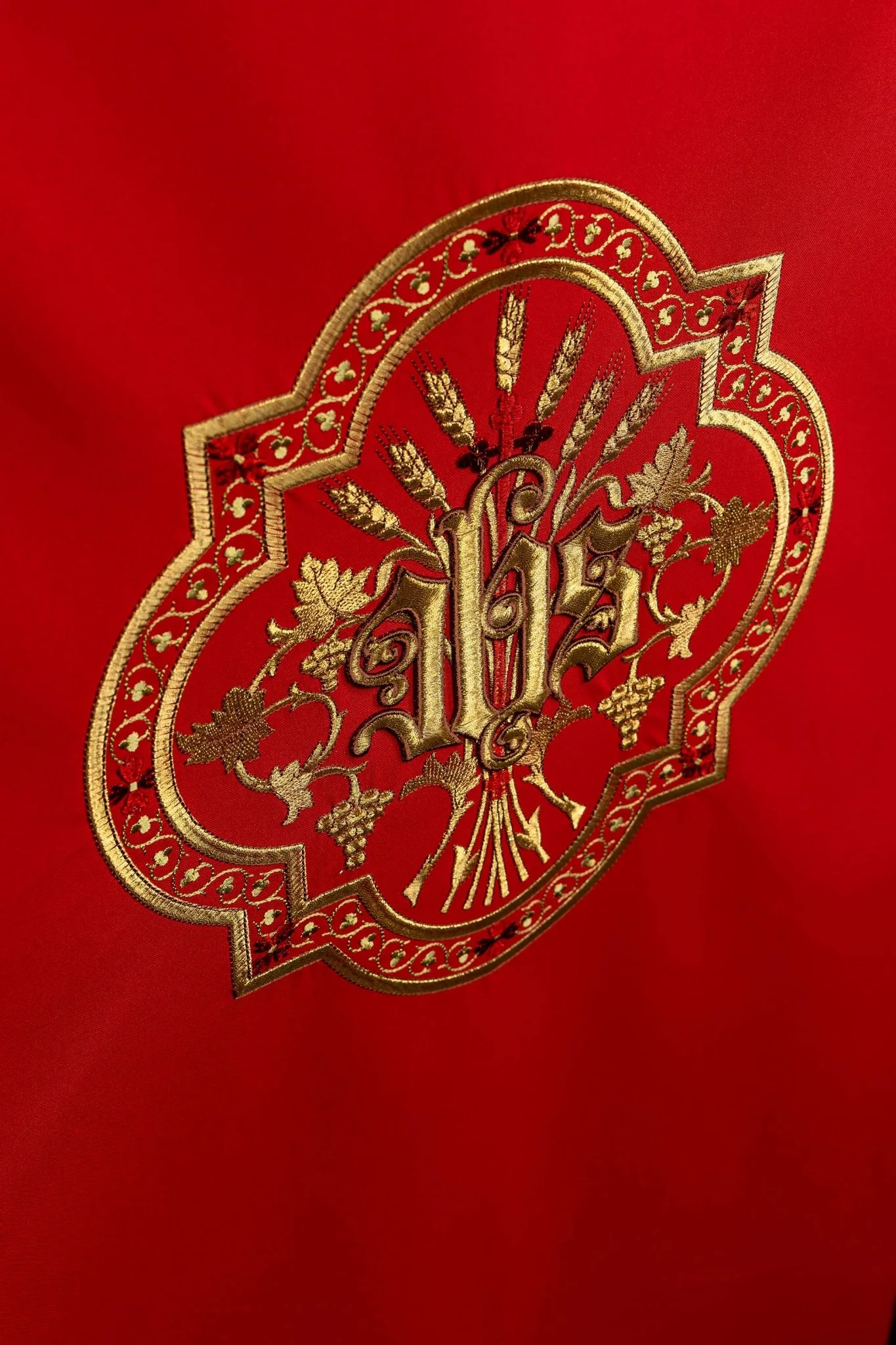 Red lectern cover with golden embroidery IHS - Image 3
