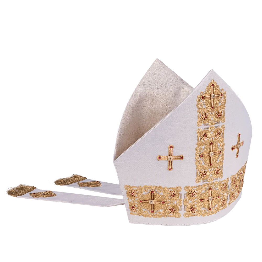 Mitre with rich embroidery and cross symbol LE/91