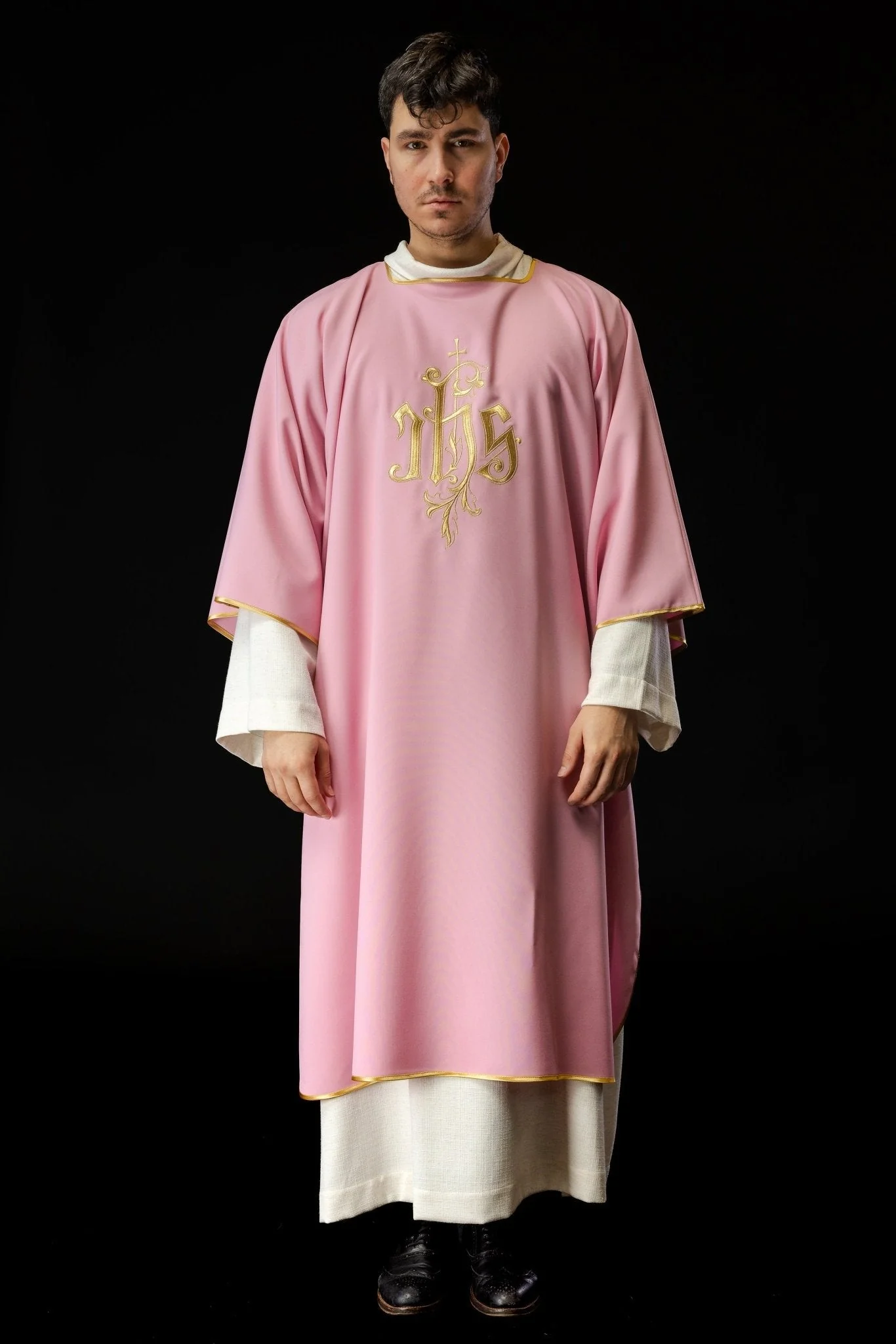Pink IHS Embroidered Dalmatics - Image 2