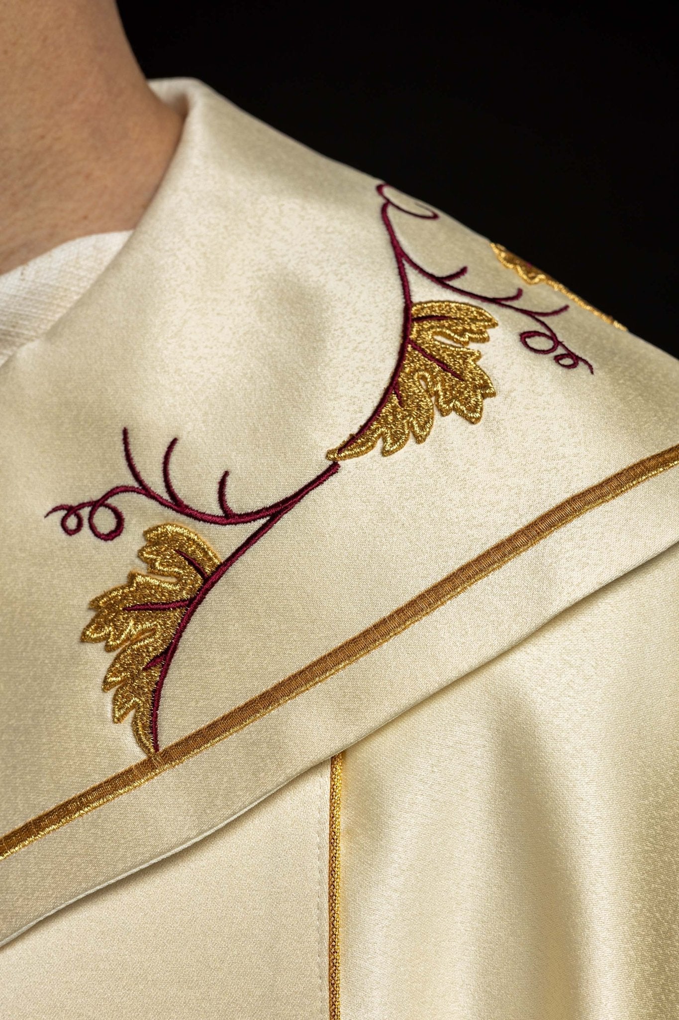 Priest cope with IHS and grapes gold embroidery - Image 4