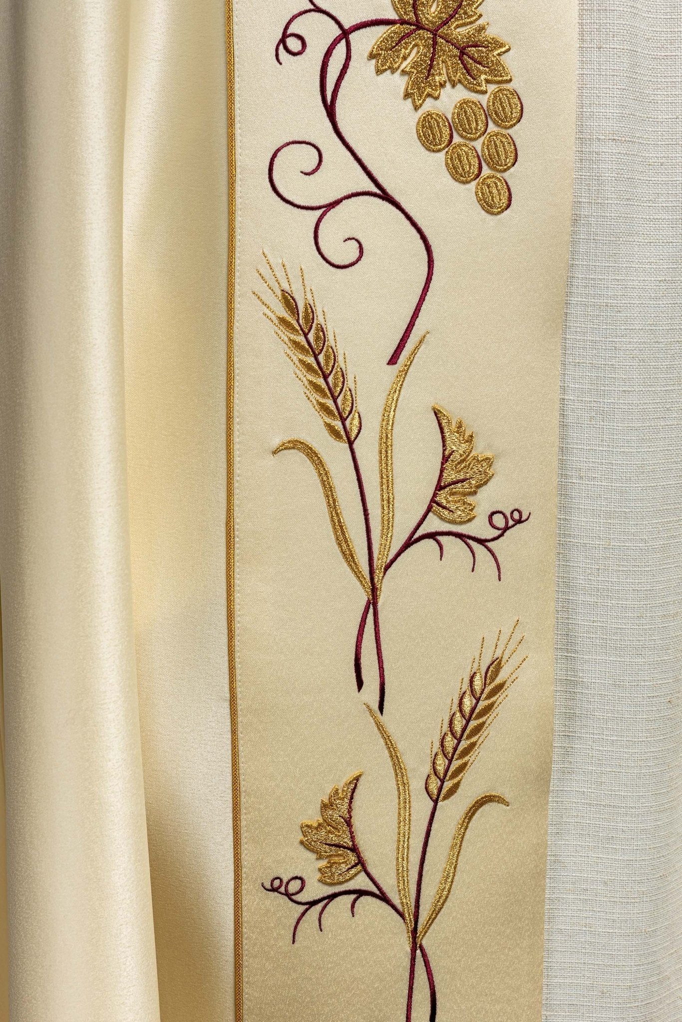 Priest cope with IHS and grapes gold embroidery - Image 6
