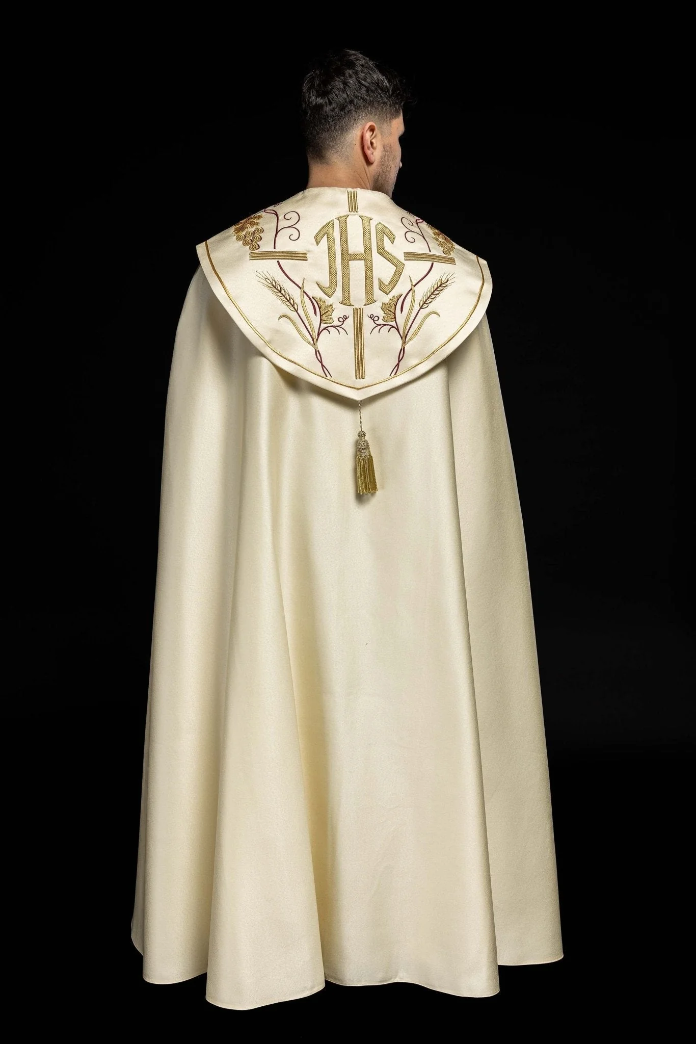 Priest cope with IHS and grapes gold embroidery - Image 9