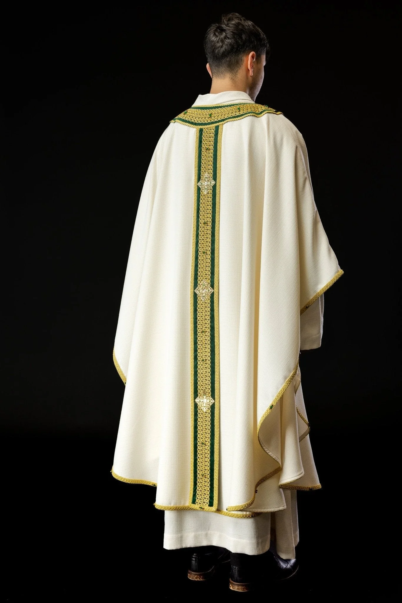 Priest vestment with green orphrey Handmade 7001 - Image 9