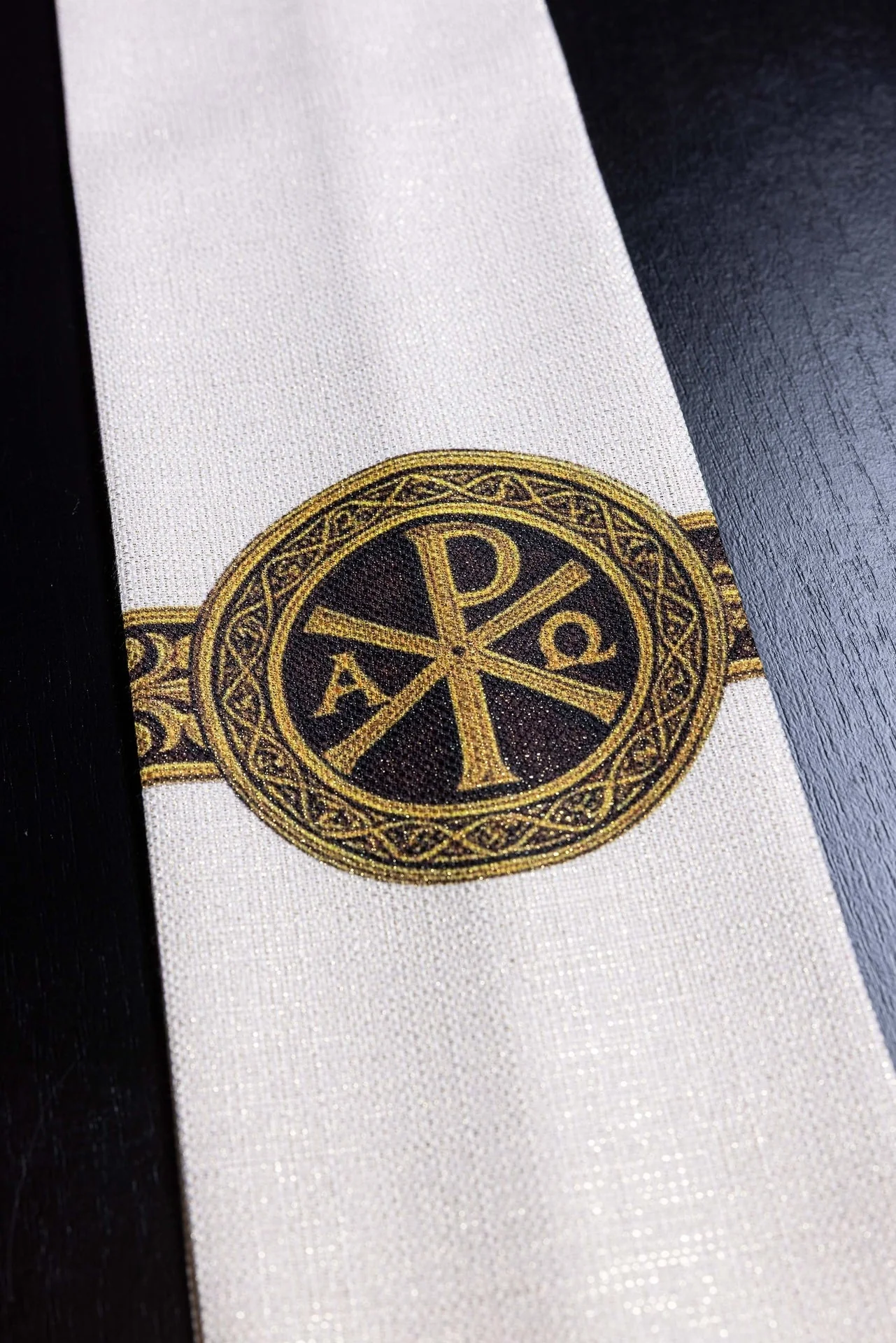 Printed Chasuble “Pax” Ecru with Rich Gold Ornamentation - Image 10