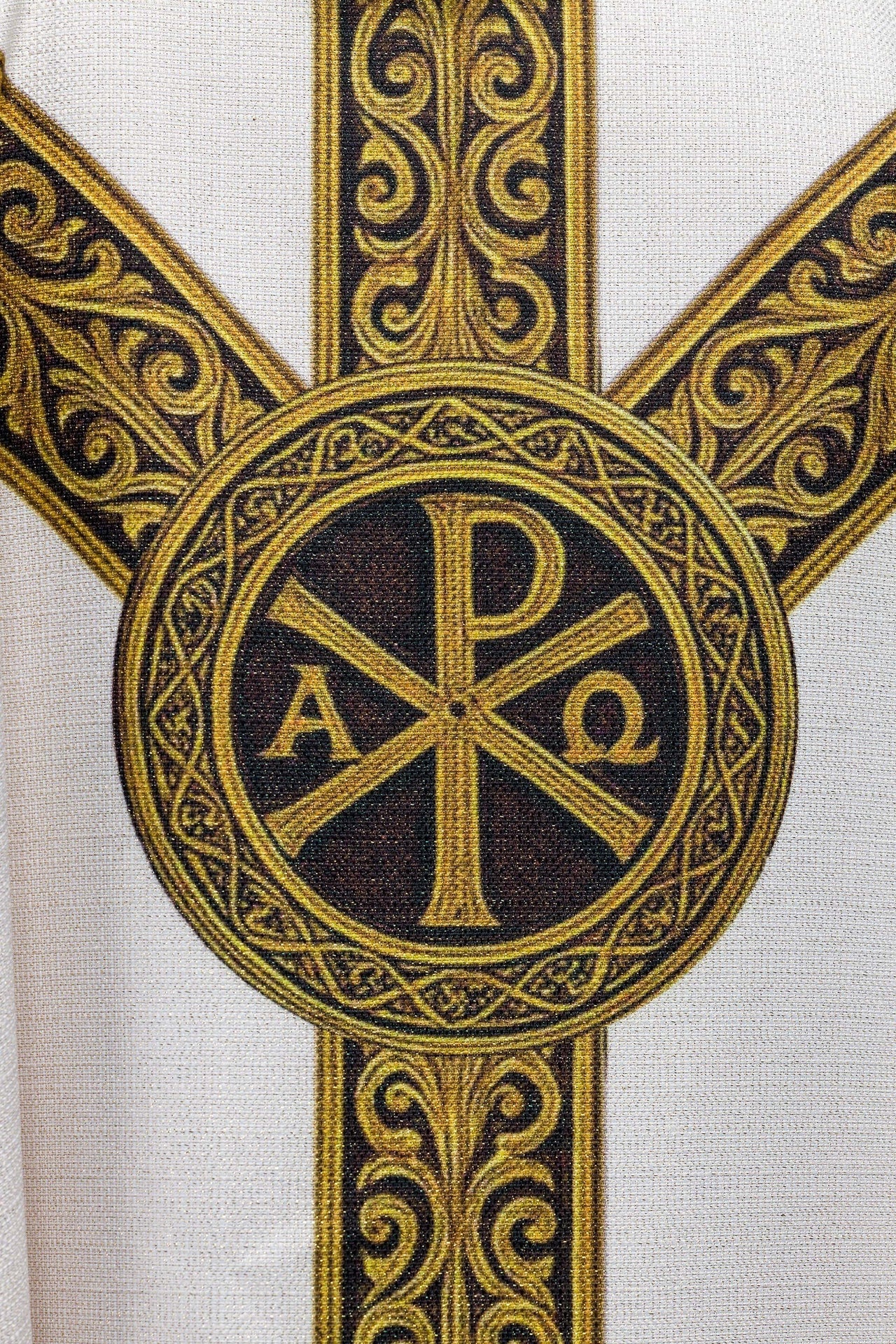 Printed Chasuble “Pax” Ecru with Rich Gold Ornamentation - Image 4