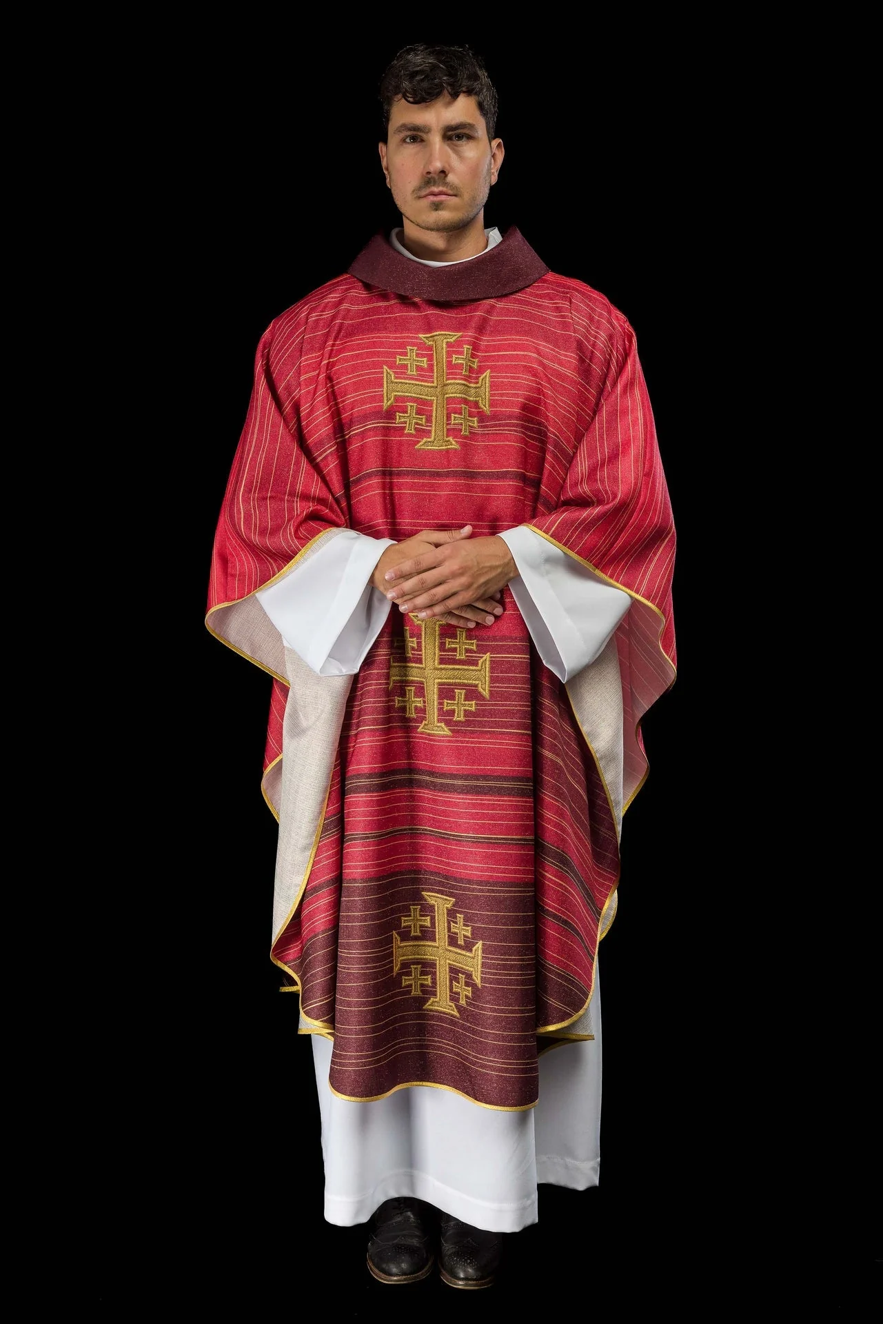 Printed Chasuble with Jerusalem Cross – Red - Image 8
