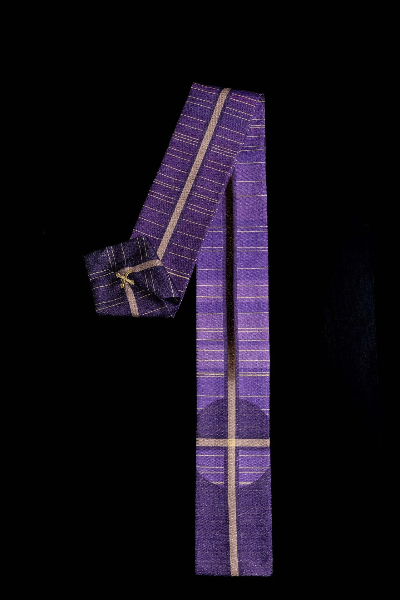 Printed Purple Chasuble with Cross Motif - Image 9