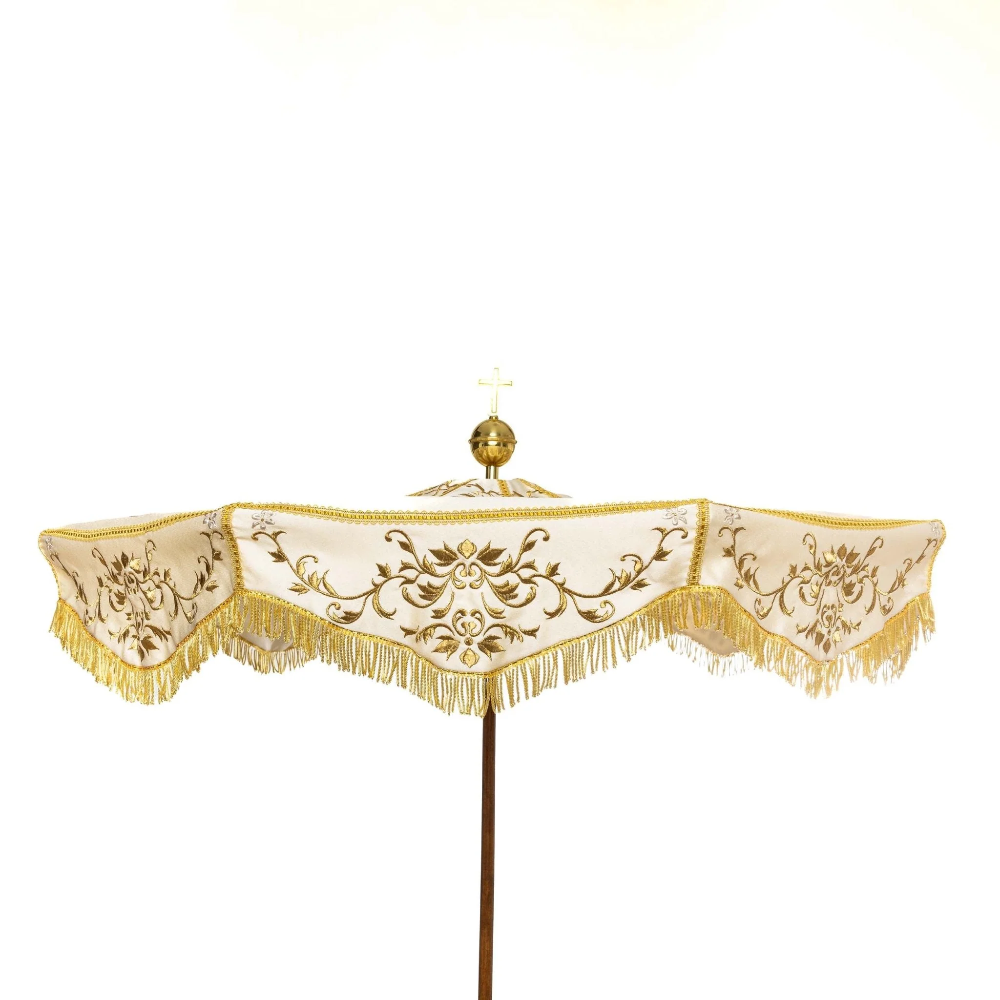 Eucharistic Procession Umbrella (Ombrellino) Ecru Ornate Gold 39 in - Image 8