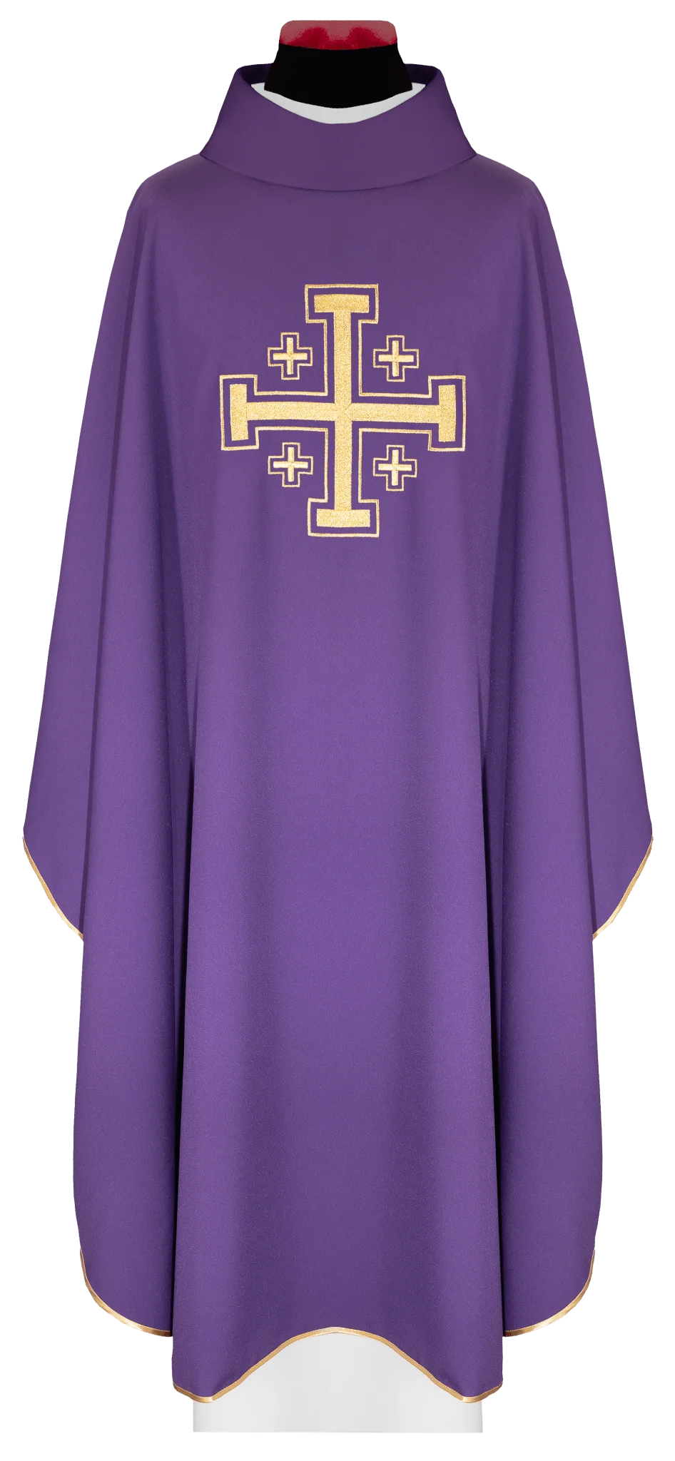 Purple chasuble embroidered with a cross motif